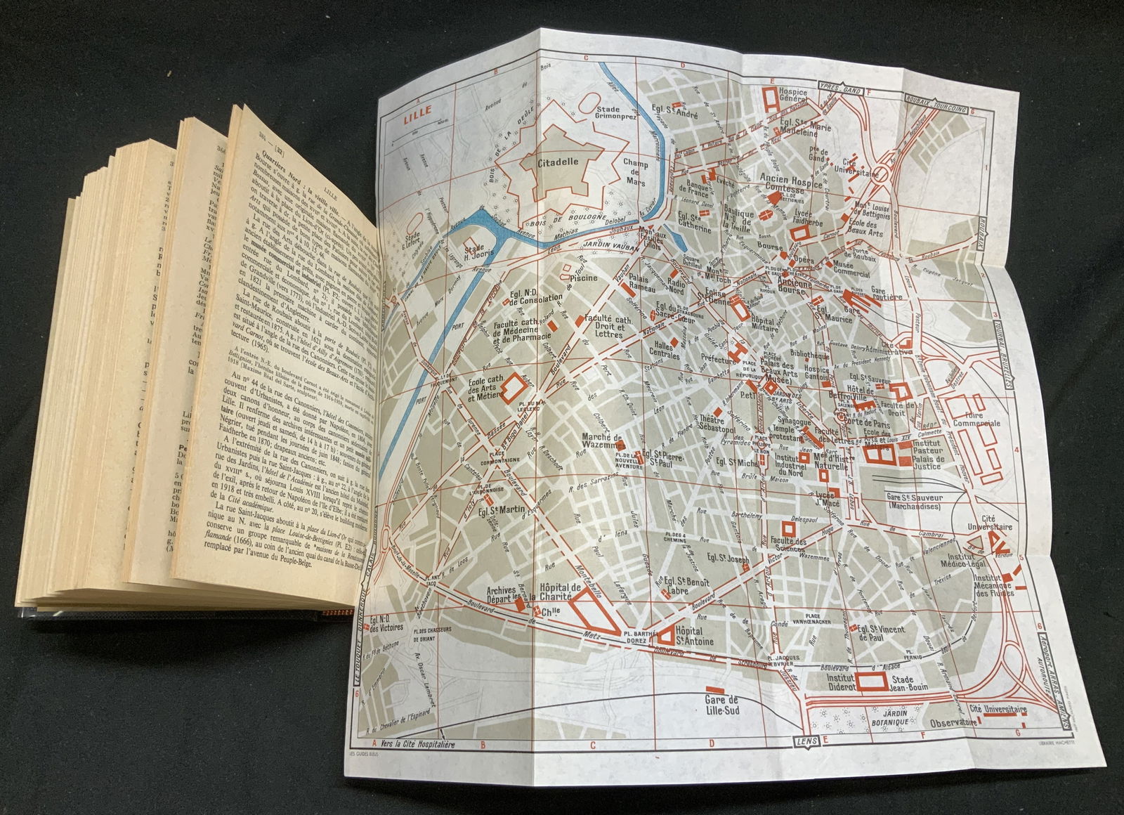 1966 Flandre Hainaut Artois Picardie Map Bk France: Les Guides Bleus. Flandre Hainaut, Artois Picardie, published by Librairie Hachette in Paris in 1966. Book is in French. Features maps of France with multiple pullouts. Sold as is. Property of Upper E