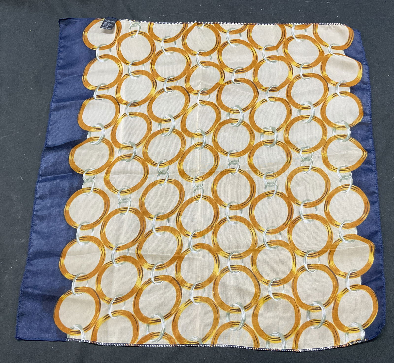 Vintage Sheer Chain Link Pattern Silk Scarf (1 of 6)