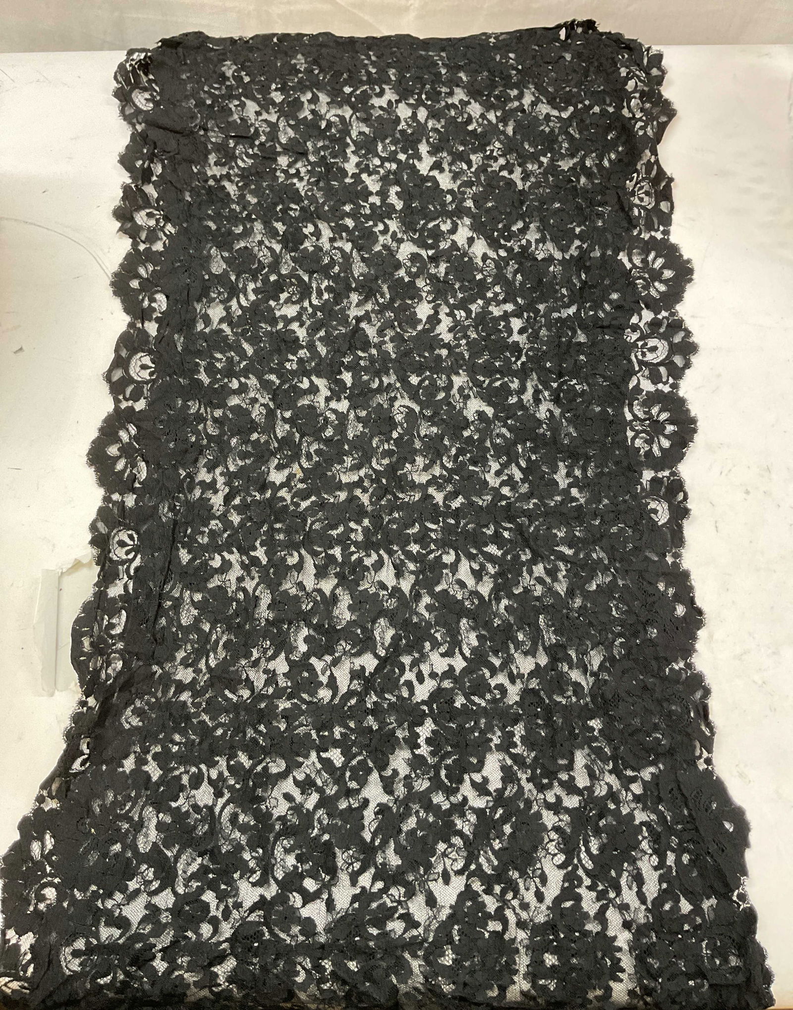 Vintage Black Lace Scarf (1 of 6)