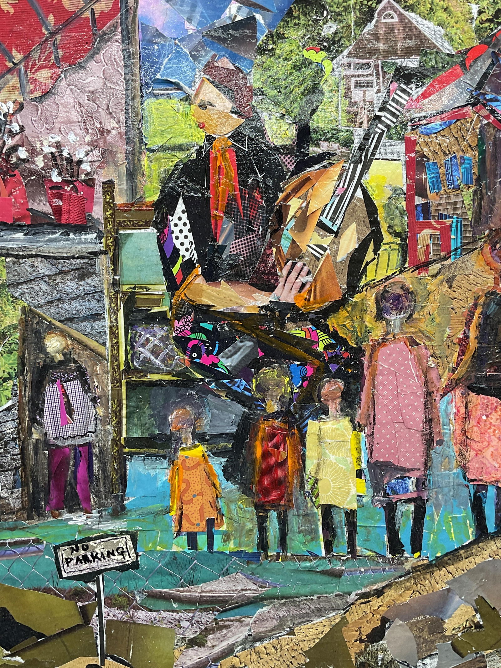 Framed Abstract Figural Collage - 2