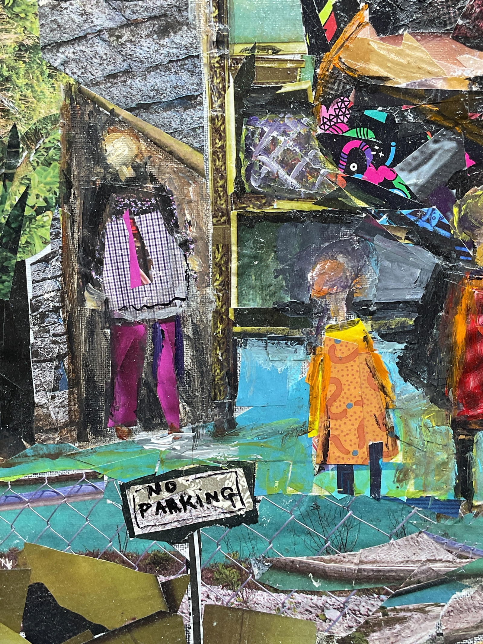 Framed Abstract Figural Collage - 5