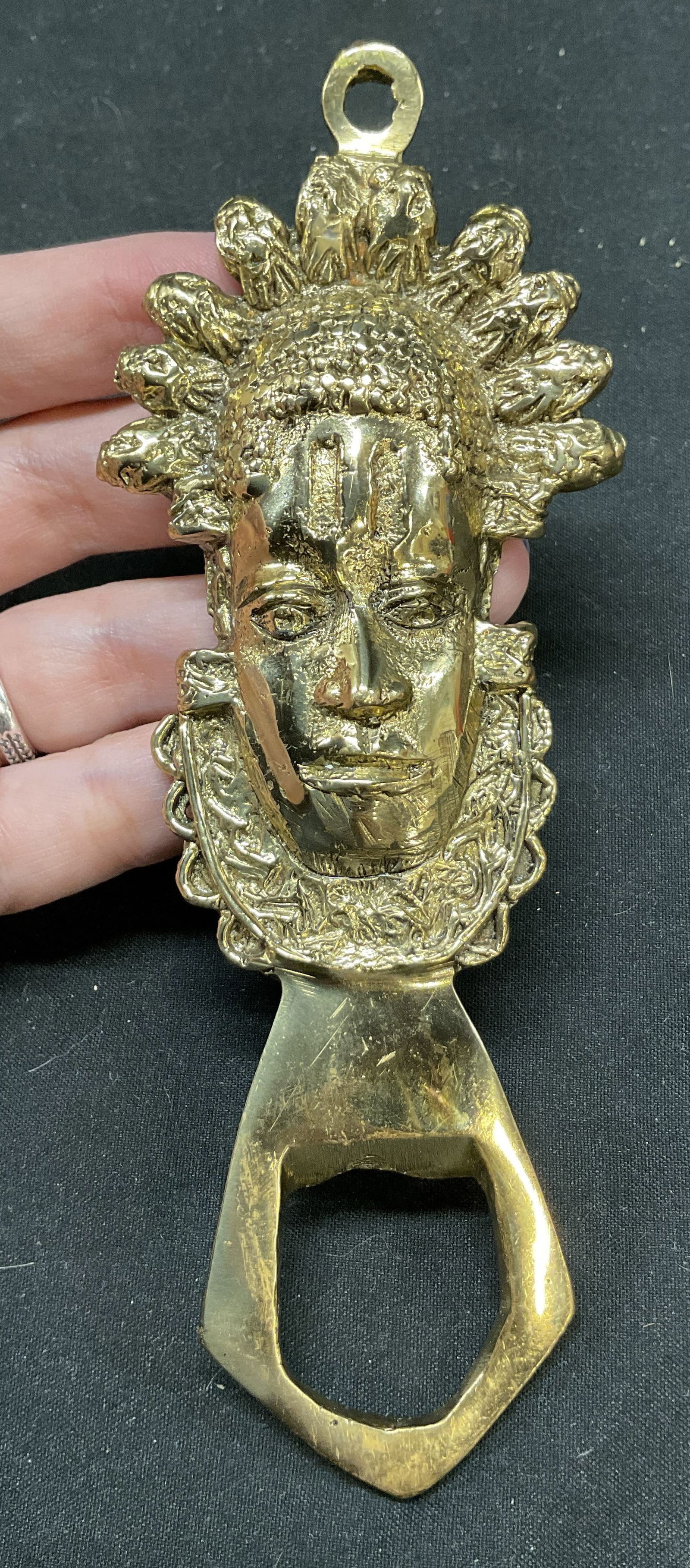African Style Mask Brass Bottle Opener (1 of 9)
