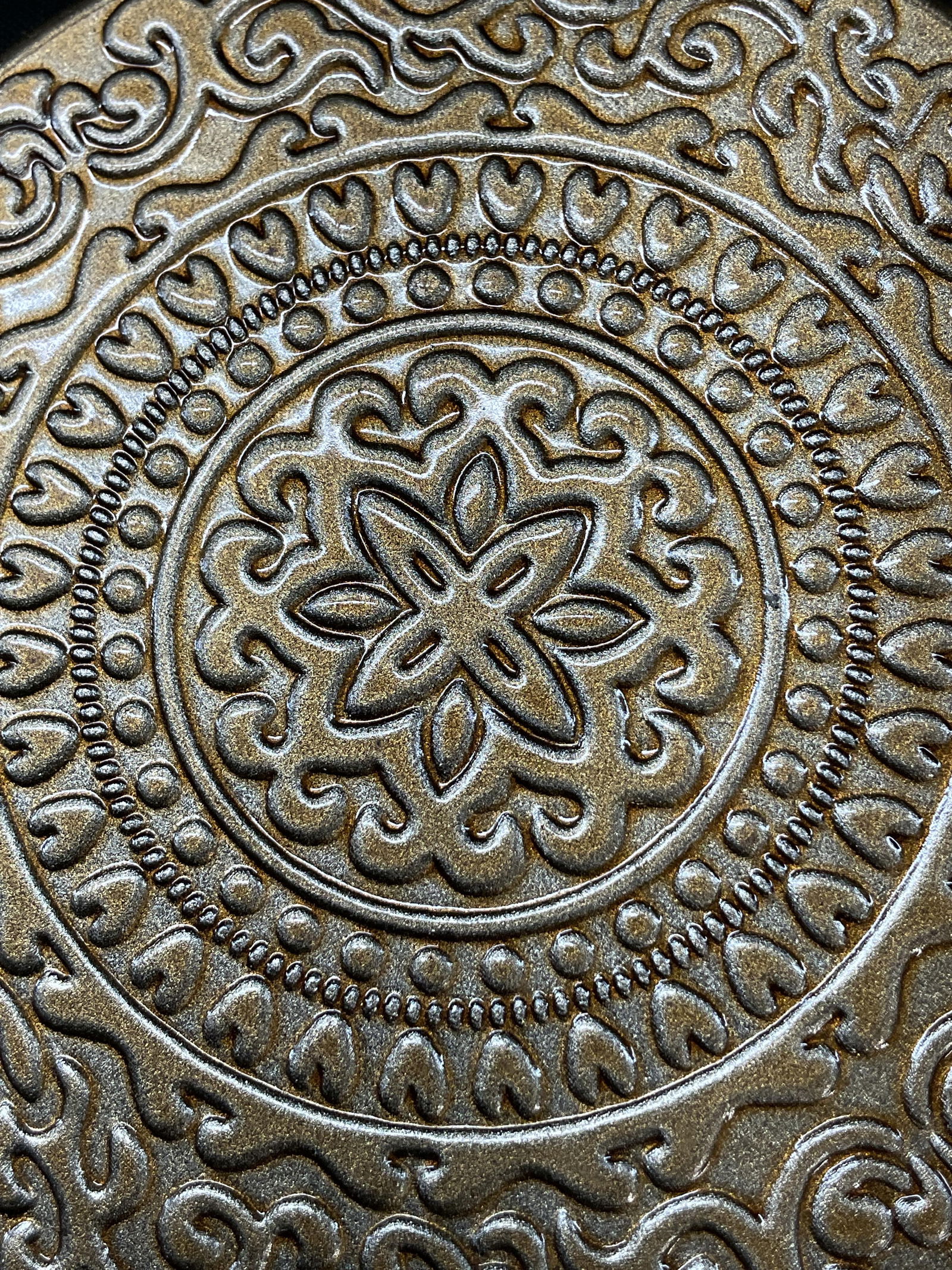 Set 9 Lacquer Embossed Coasters W Case - 5