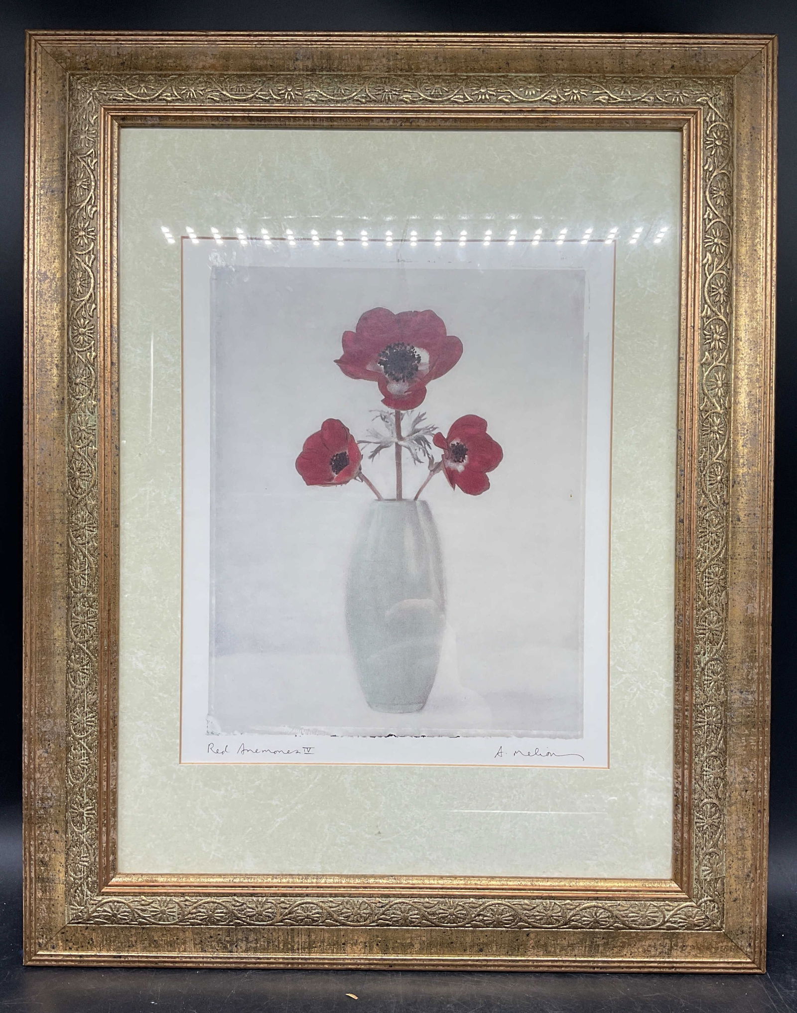 Framed Amy Melious Red Anemones Litho (1 of 6)