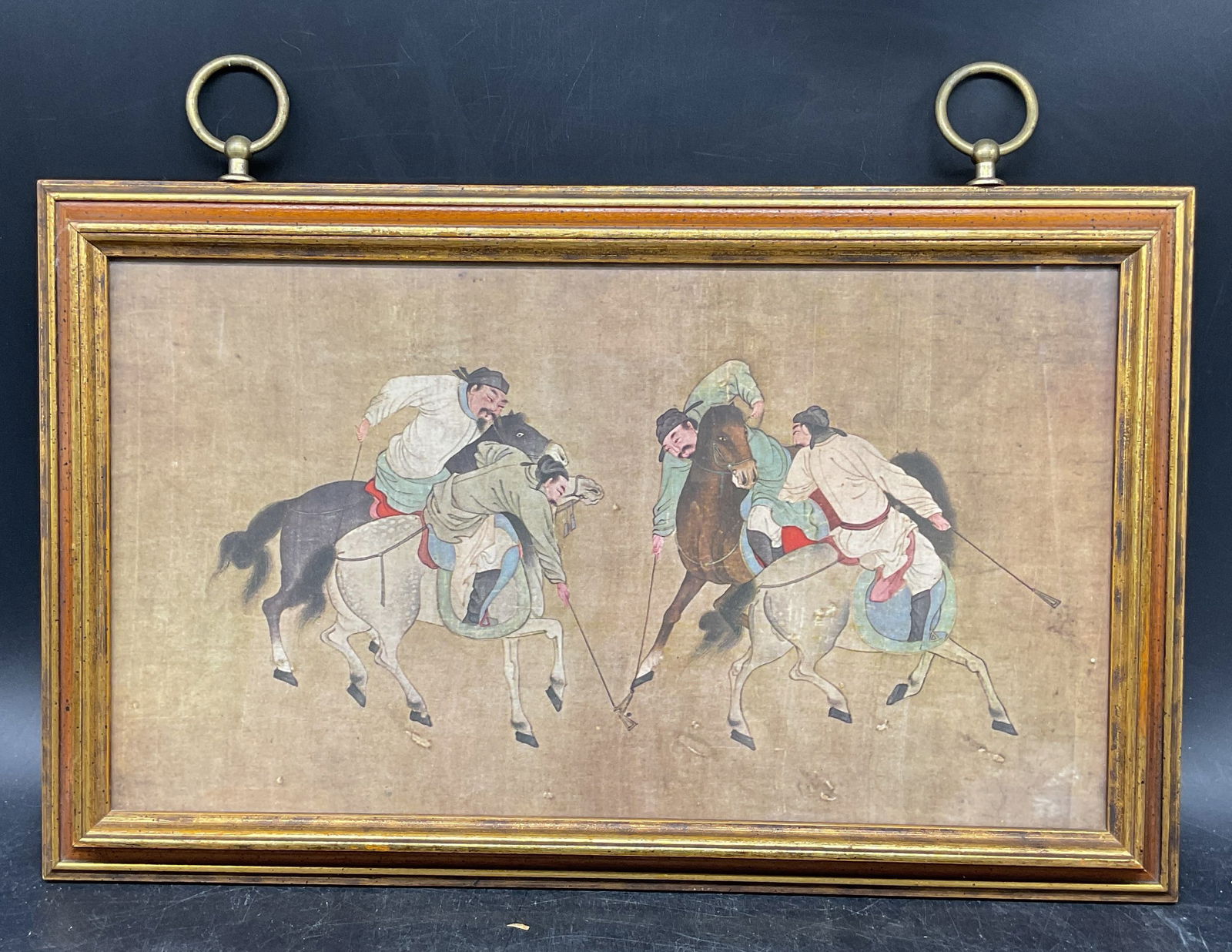 Framed Chinese Polo Game Lithograph (1 of 6)