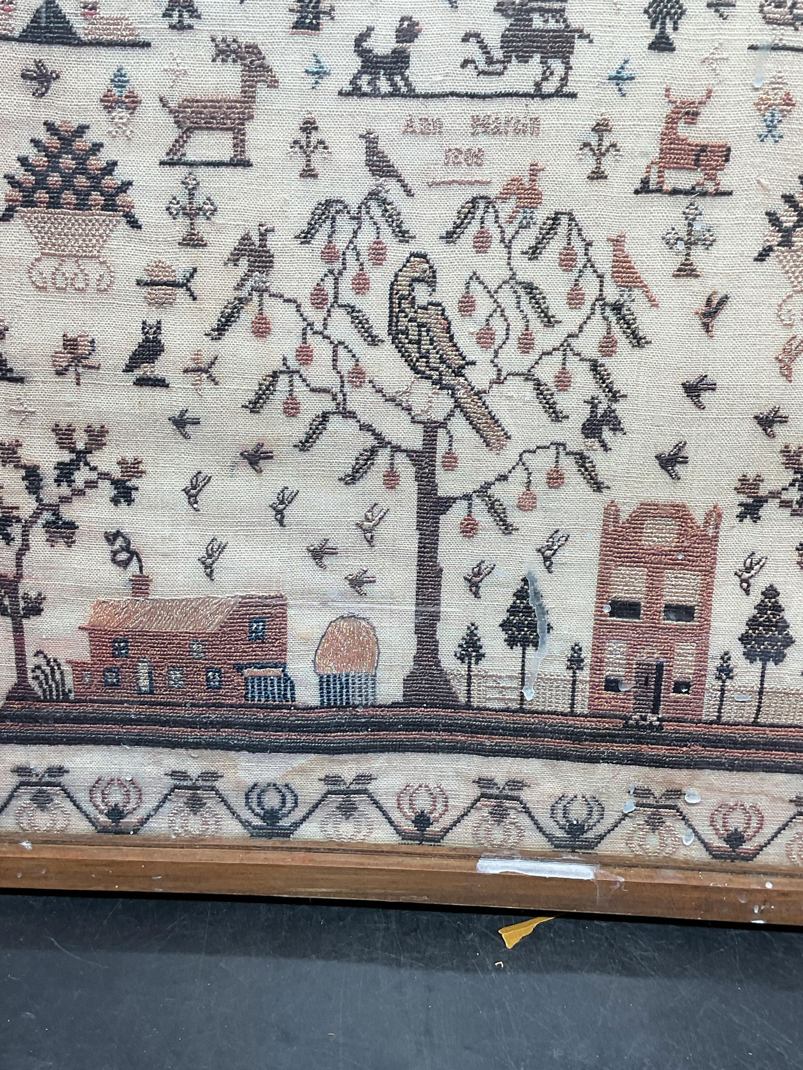 Framed Diligence Needlepoint Sampler Lithograph - 4