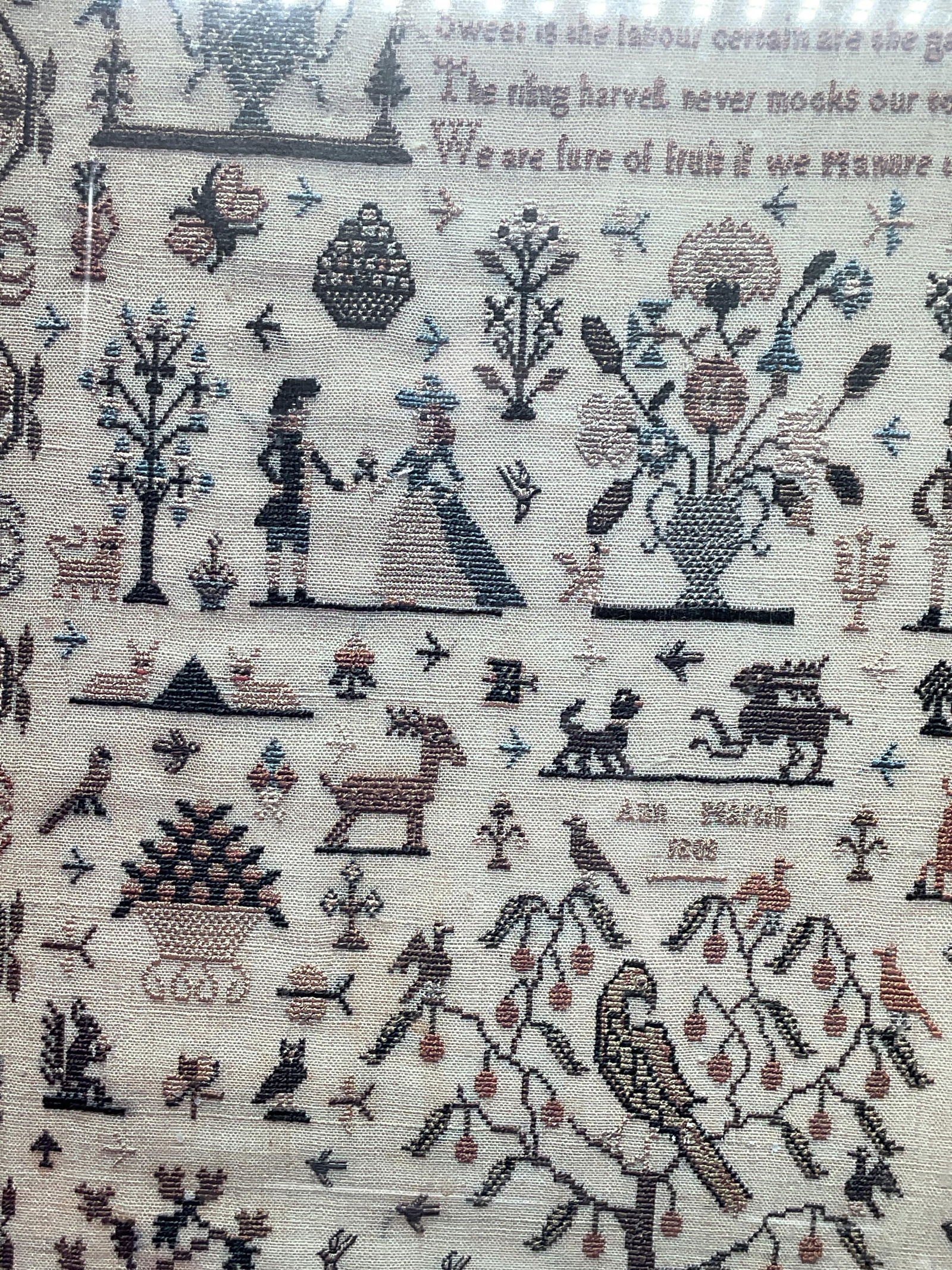 Framed Diligence Needlepoint Sampler Lithograph - 5