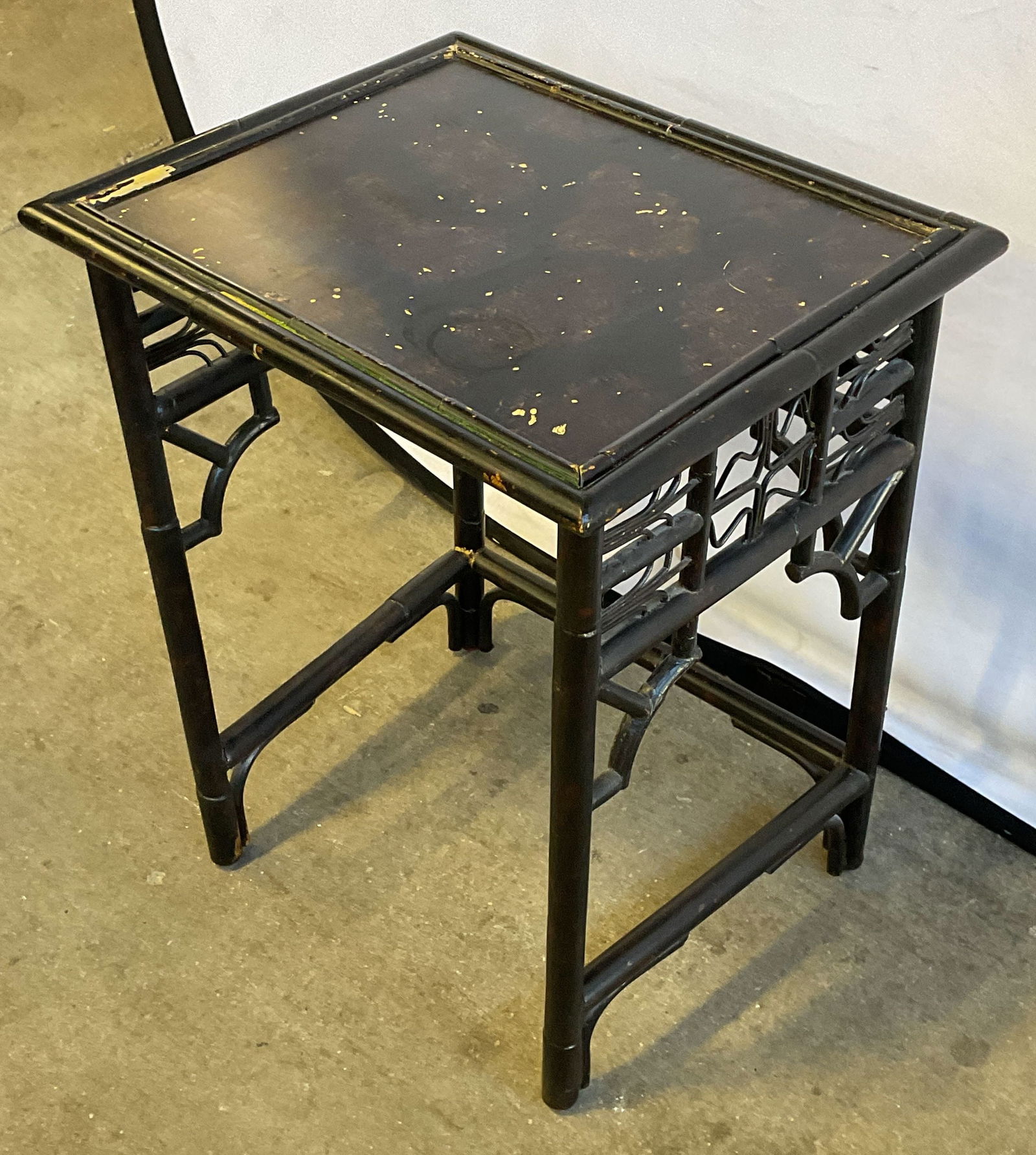 Black Wood Indochine Style Side Table (1 of 6)