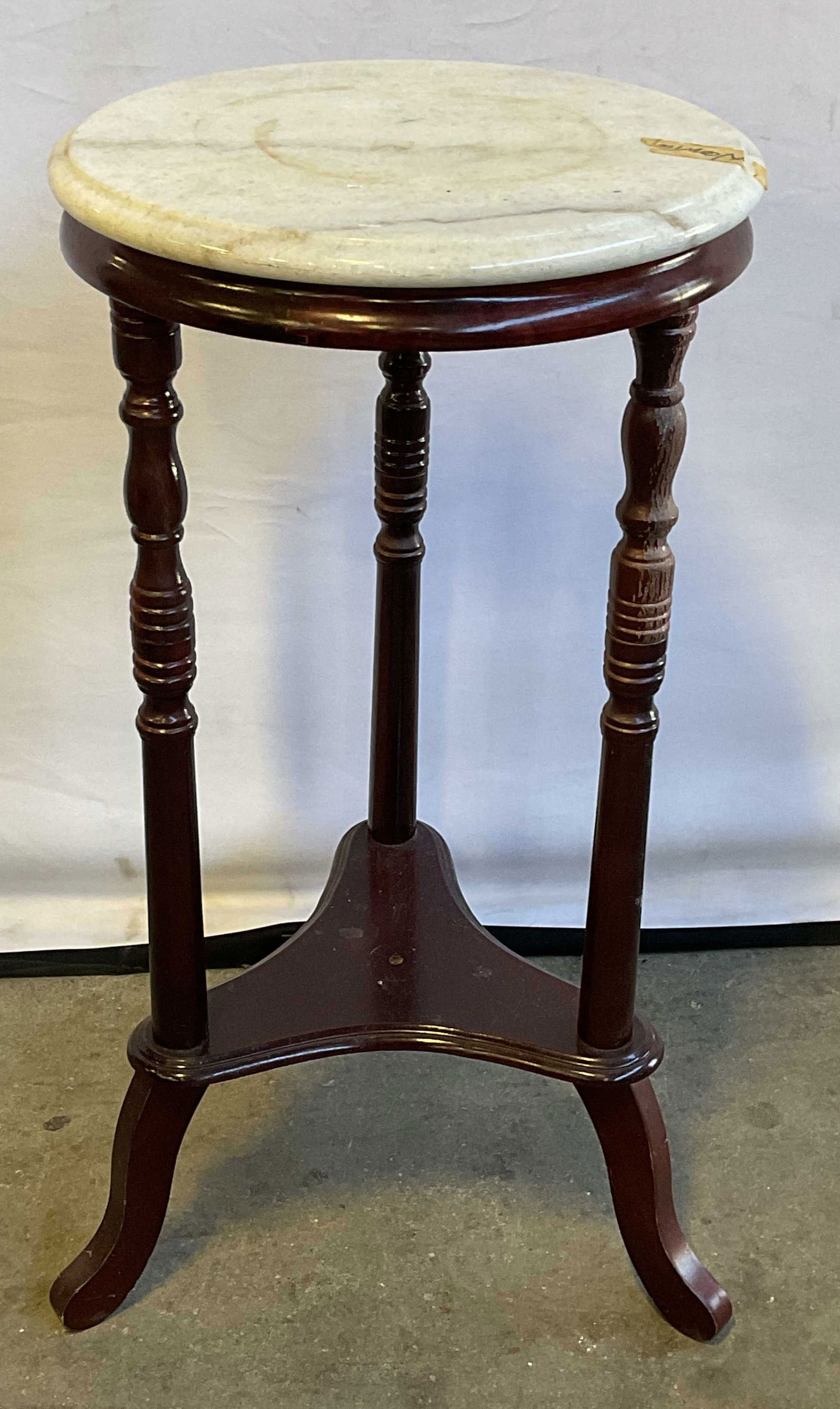 White Marble Top Side Table Plant Stand (1 of 6)