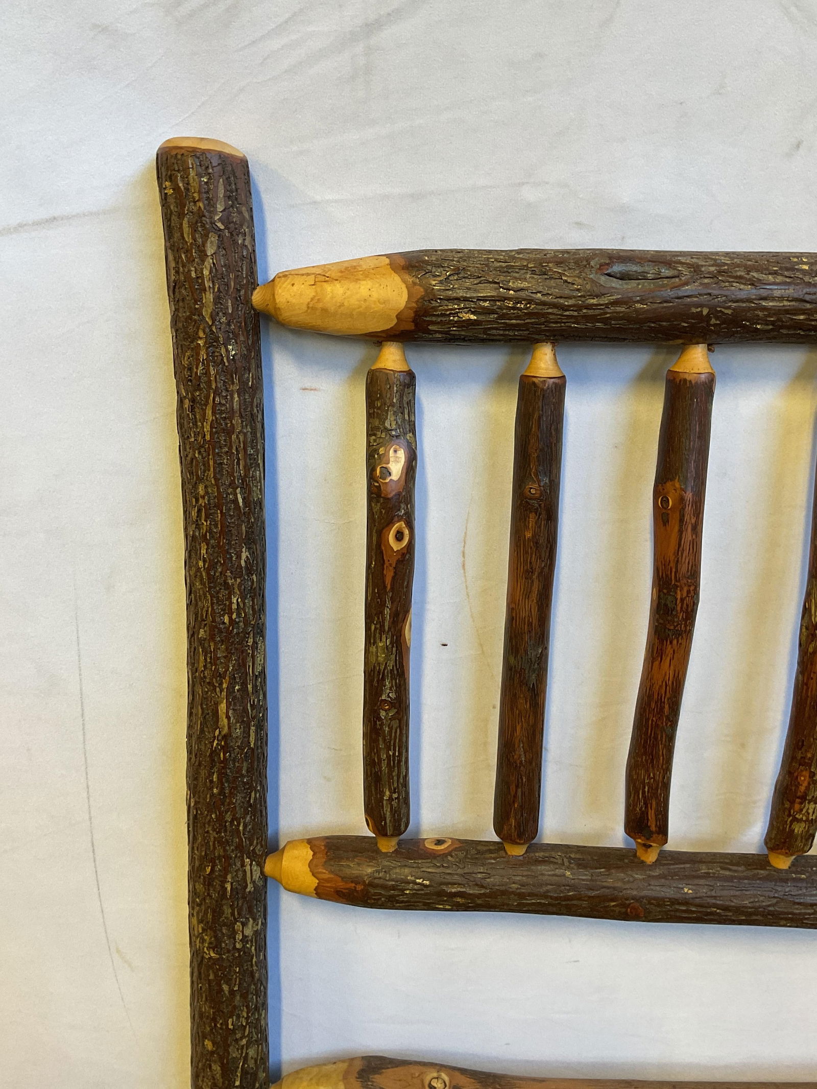 Set 2 Rustic Log Head & Footboard Set - 3