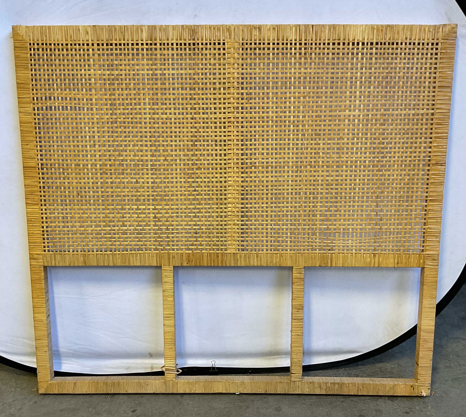 Vintage Woven Rattan Wood Headboard (1 of 7)