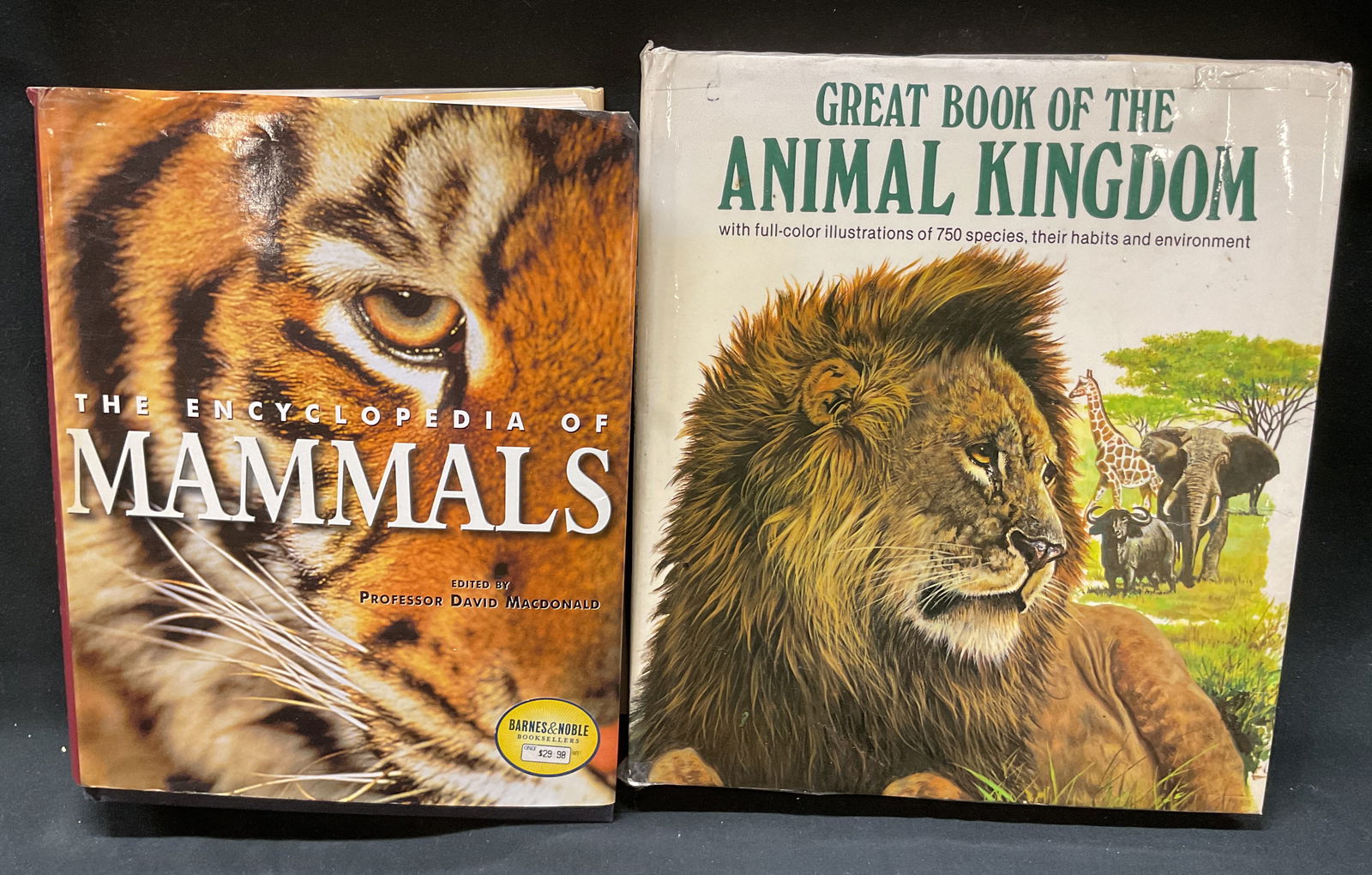 Lot 2 Animals Illus Bks Macdonald 1988 & 2001+: Lot of 2 books. The Encyclopedia Of Mammals edited by David Macdonald, published by Barnes & Noble Books, 2001. Great Book Of The Animal Kingdom, published by Arch Cape Press, 1988. Hard cover