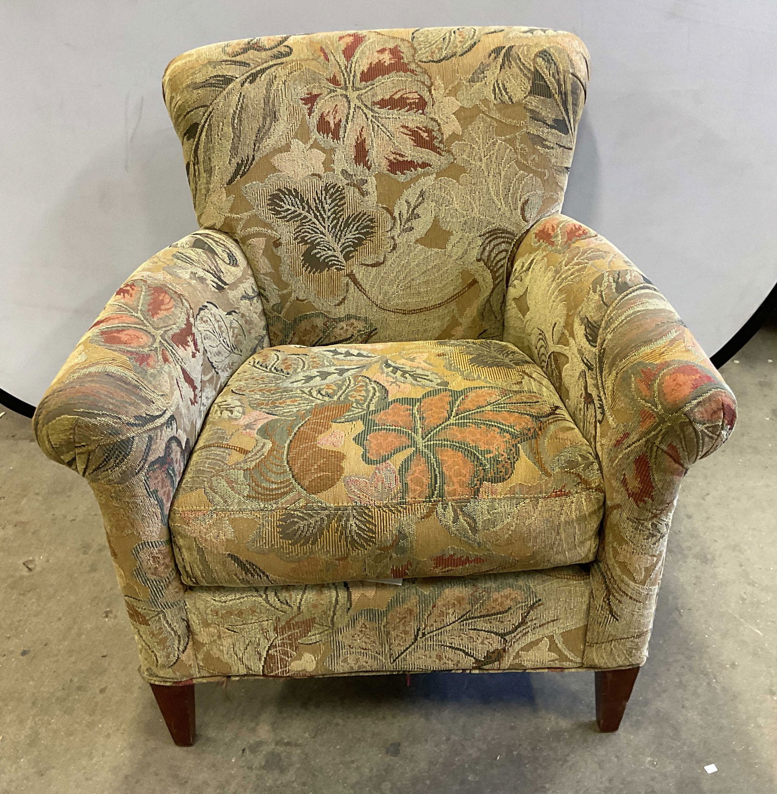 Crate & Barrel Green Leaf Upholstered Armchair (1 of 6)