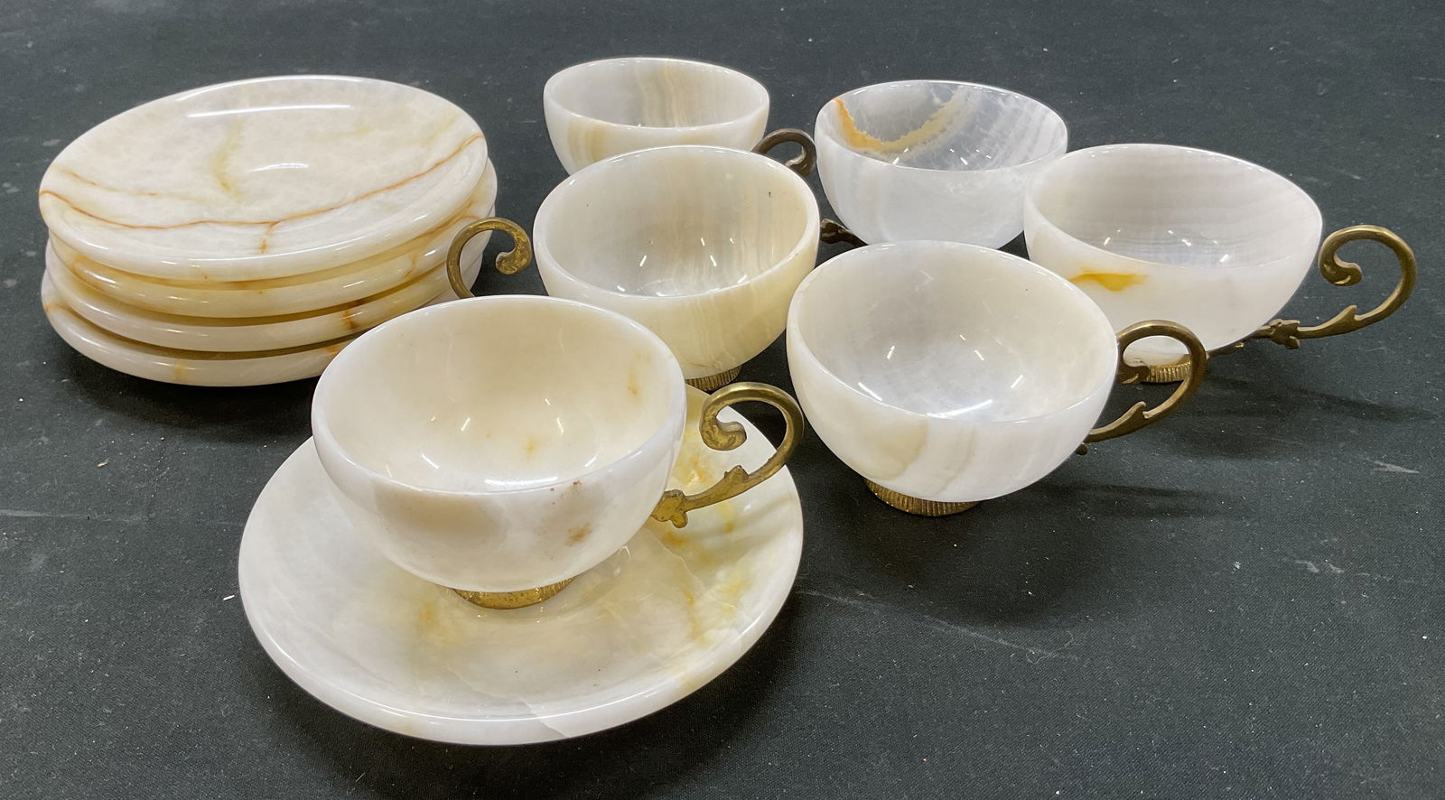 Set 11 Vintage White Marble Tea Set (1 of 9)