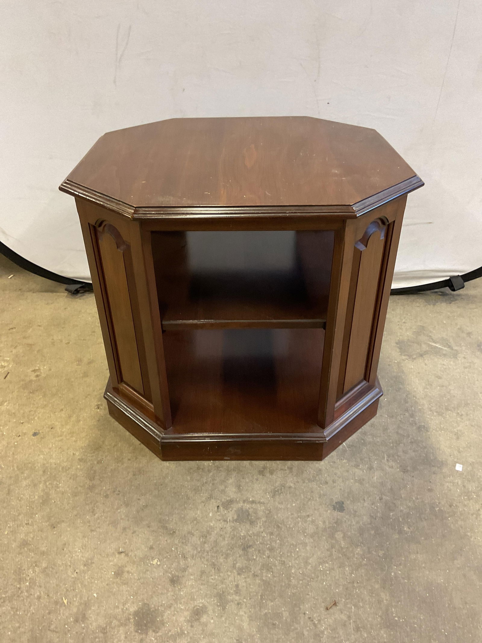 Octagonal Wood 2 tier Side End Table - 6