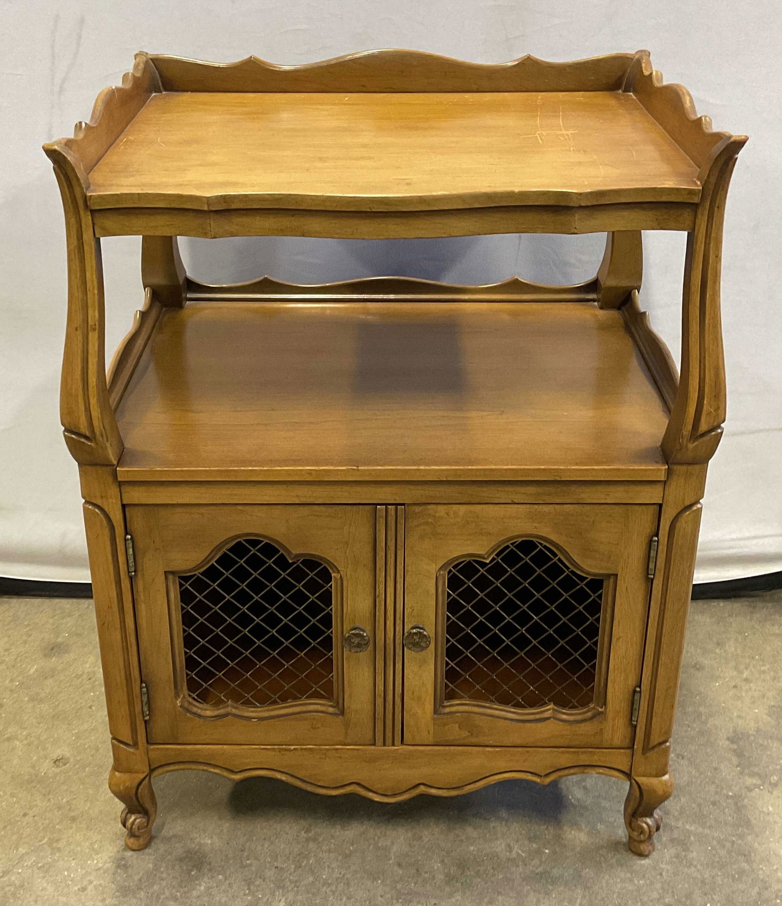 Vintage French Country Wood Side Table (1 of 6)