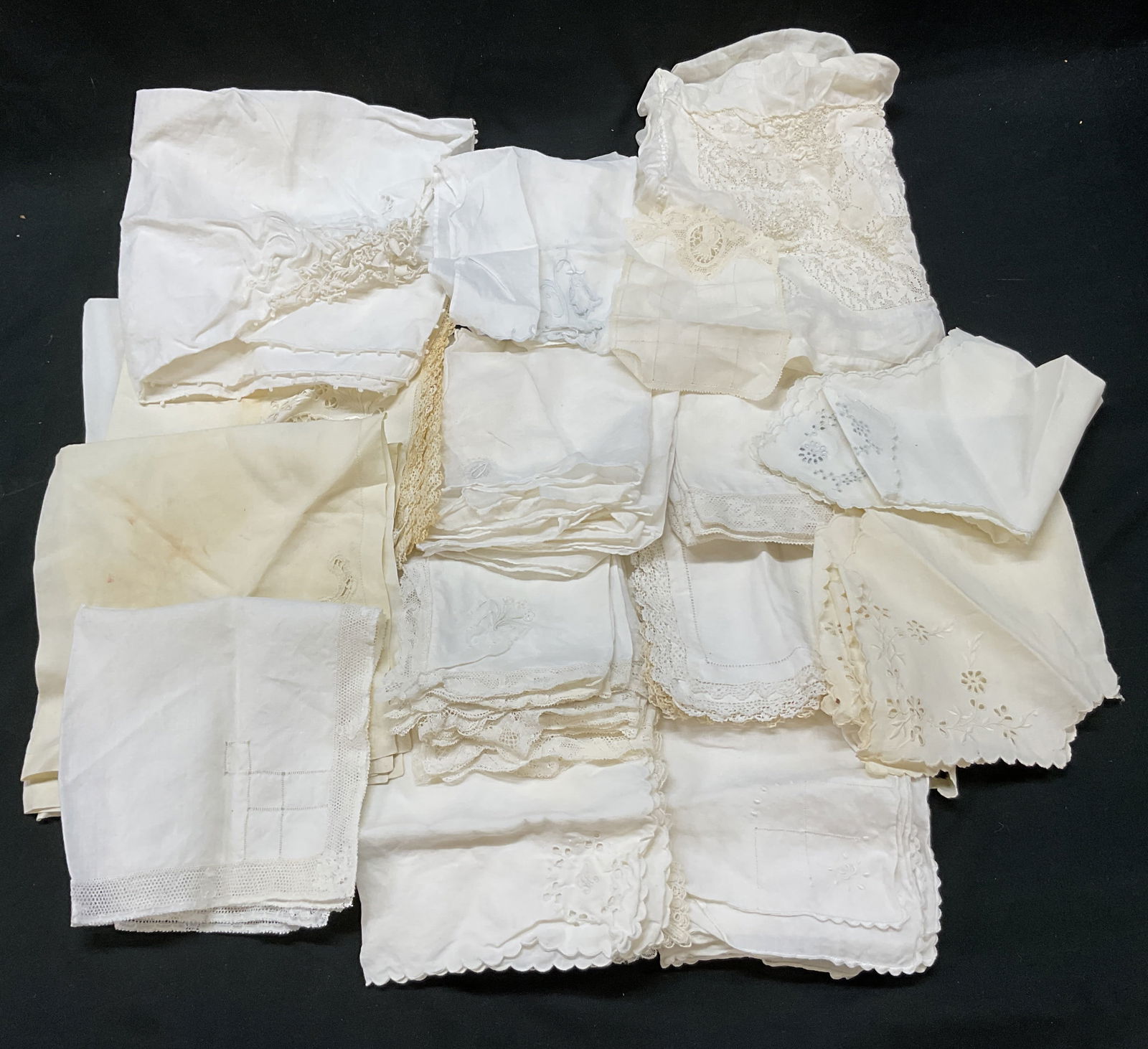 Grp Lot 47 Vintage White Embroidered Linens (1 of 11)