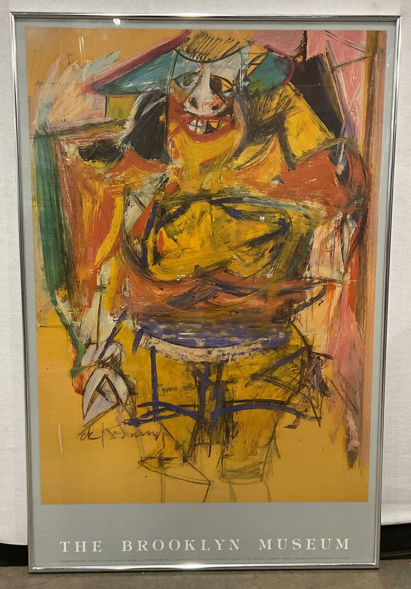 Vtg De Kooning Woman Brooklyn Museum Poster 33.5in (1 of 6)