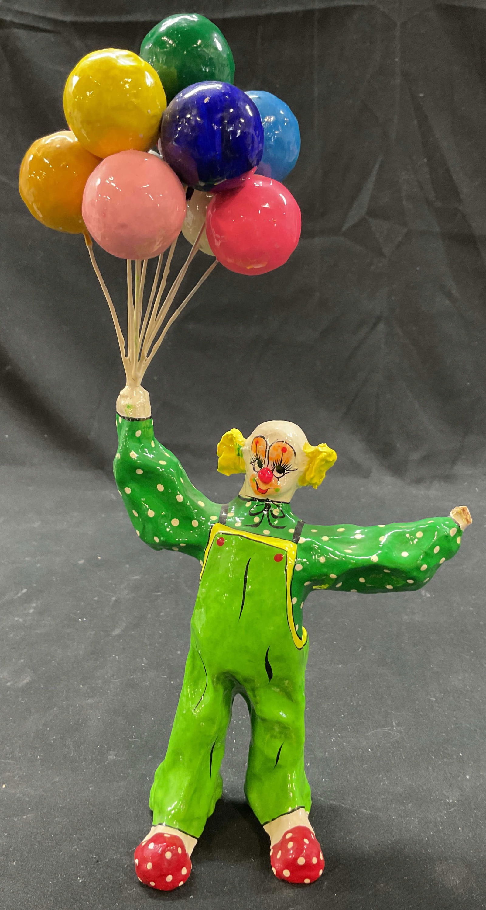 Vtg Mexican Folk Art Paper Mache Clown Figurine (1 of 10)