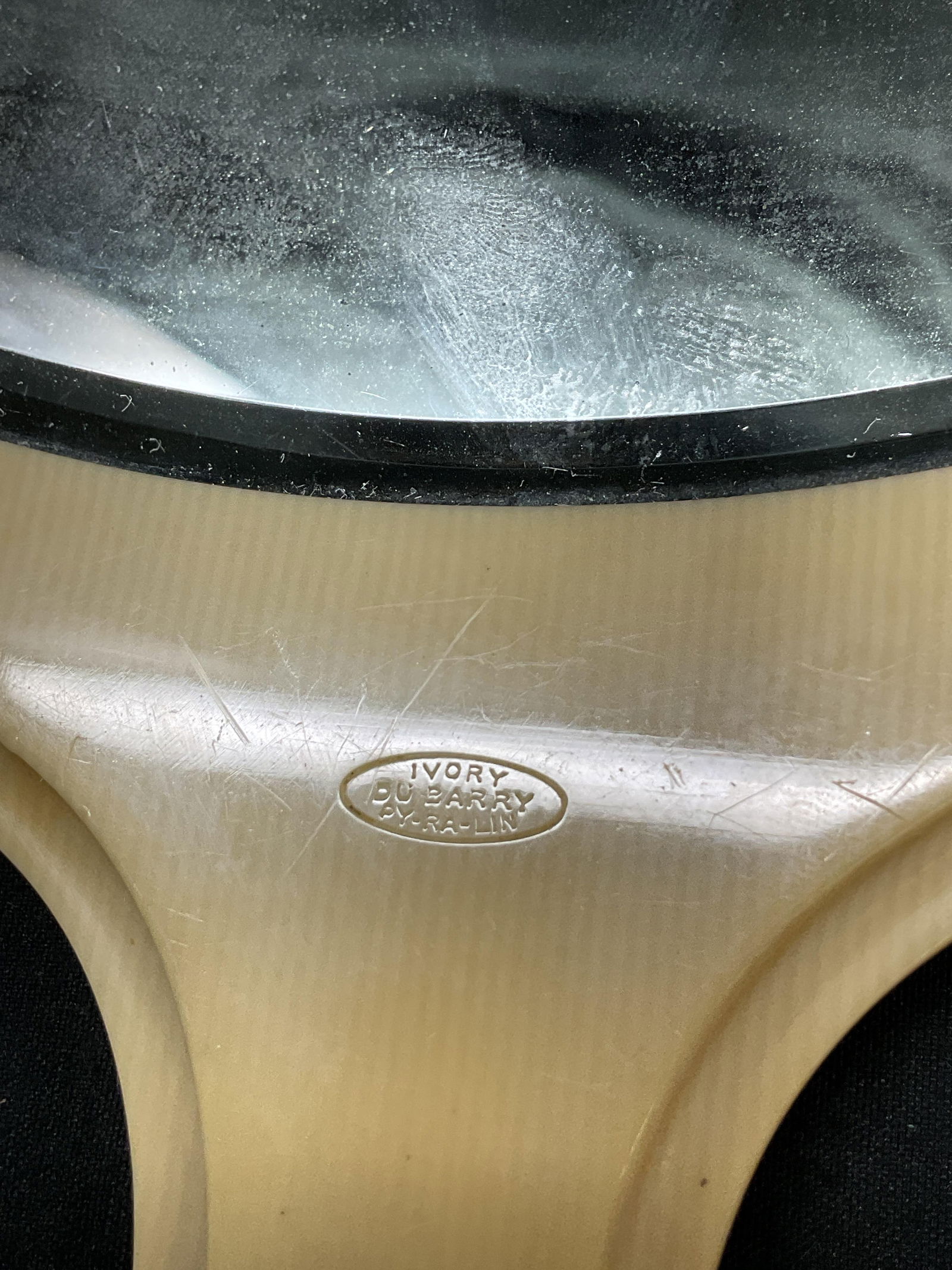 Du Barry Pyralin Monogram Handheld Mirror - 3