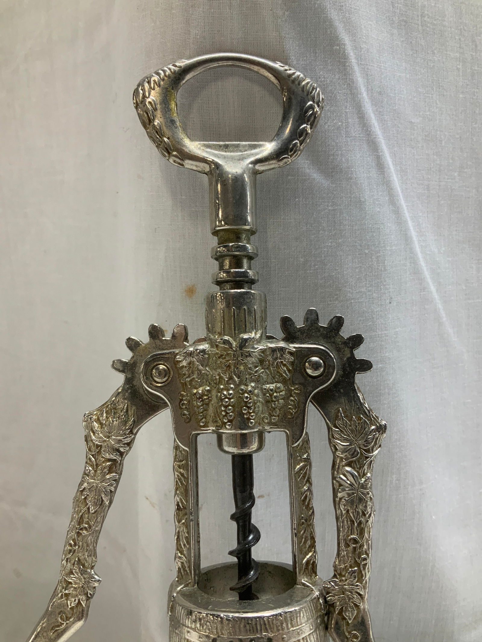 Vtg Silver Plated Winged Corkscrew - 2