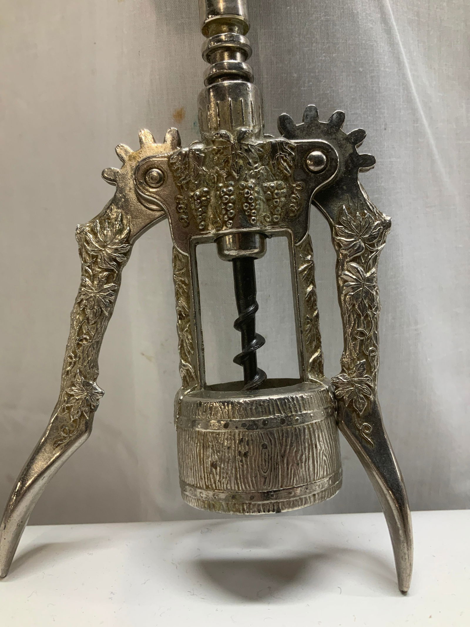 Vtg Silver Plated Winged Corkscrew - 3