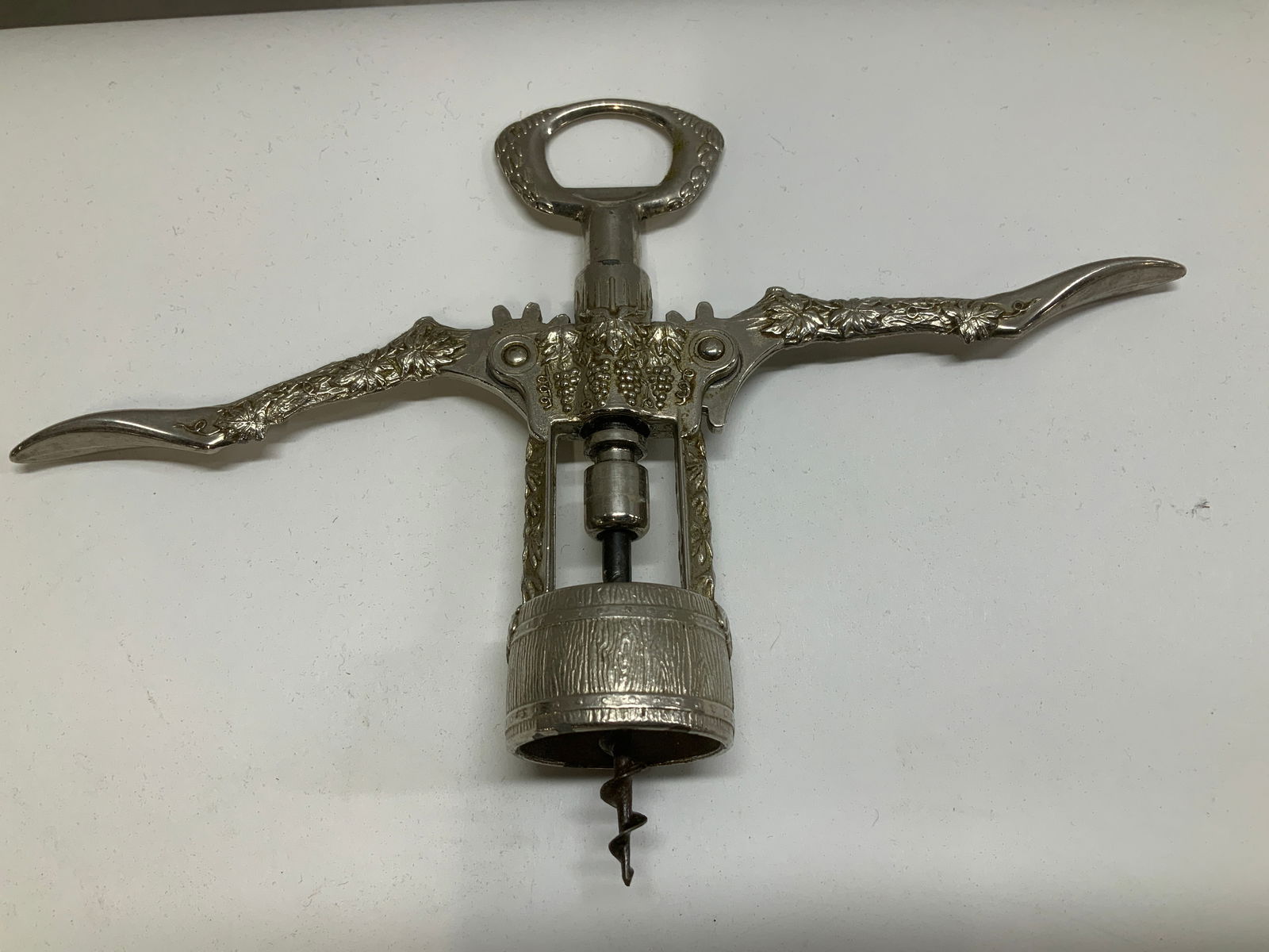Vtg Silver Plated Winged Corkscrew - 5