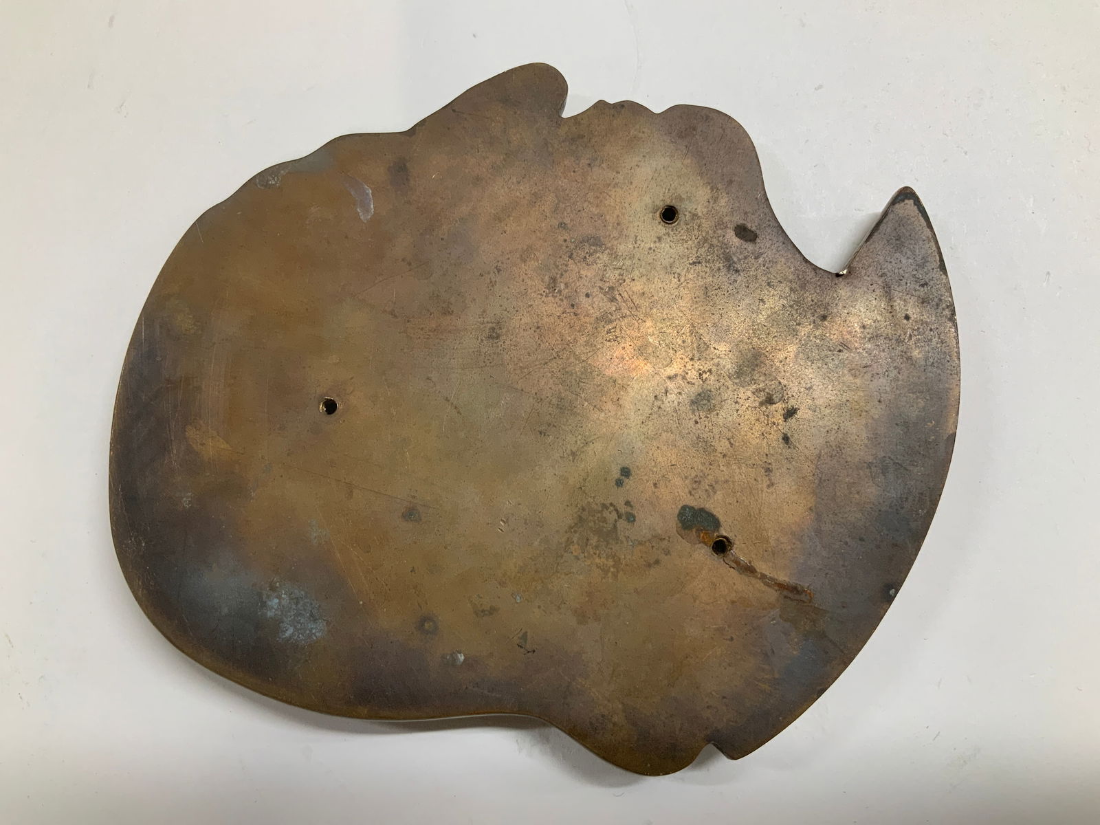 Vtg Solid Brass Head Wall Plaque - 6