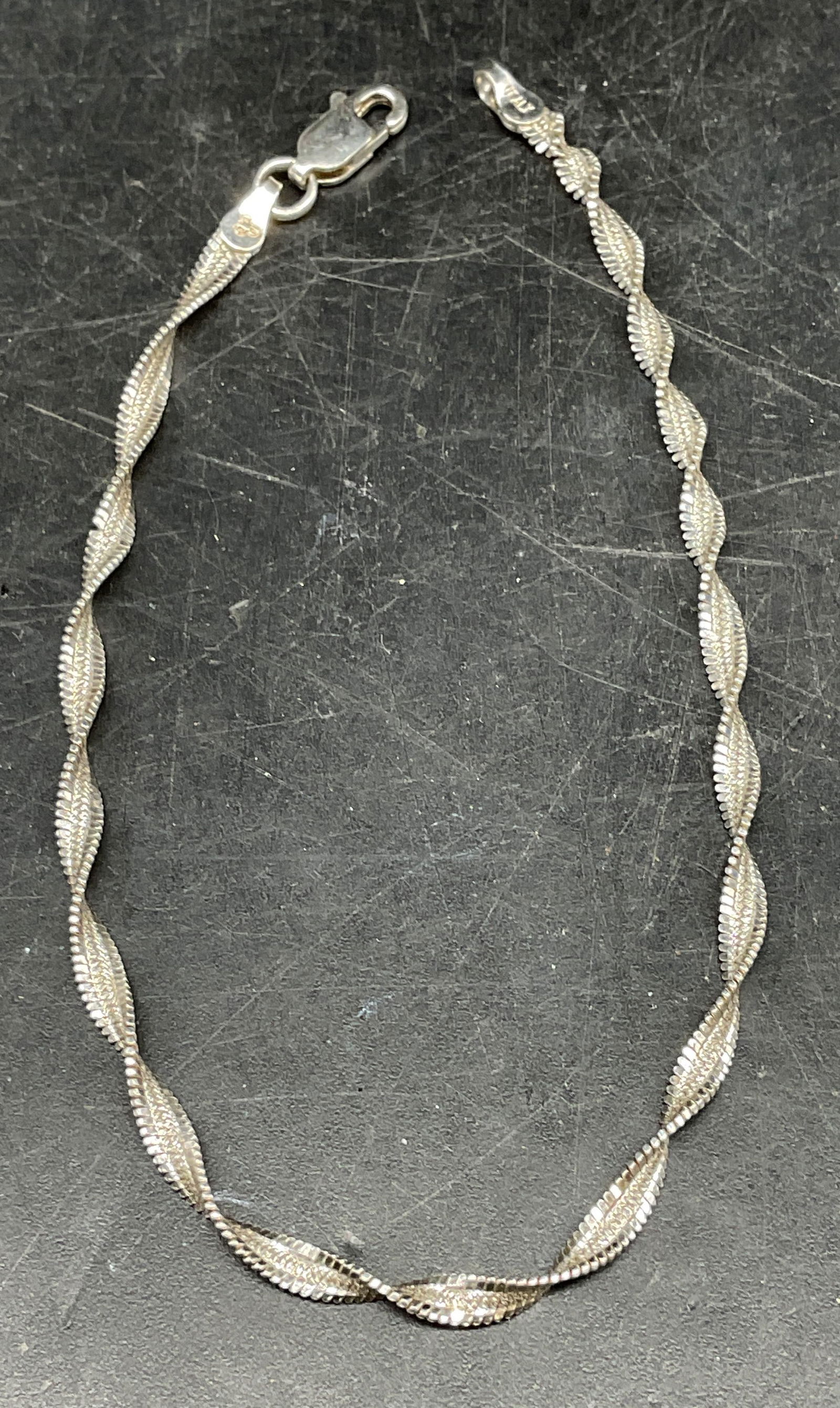 Signed Sterling Silver Twisted Chain Bracelet (1 of 6)