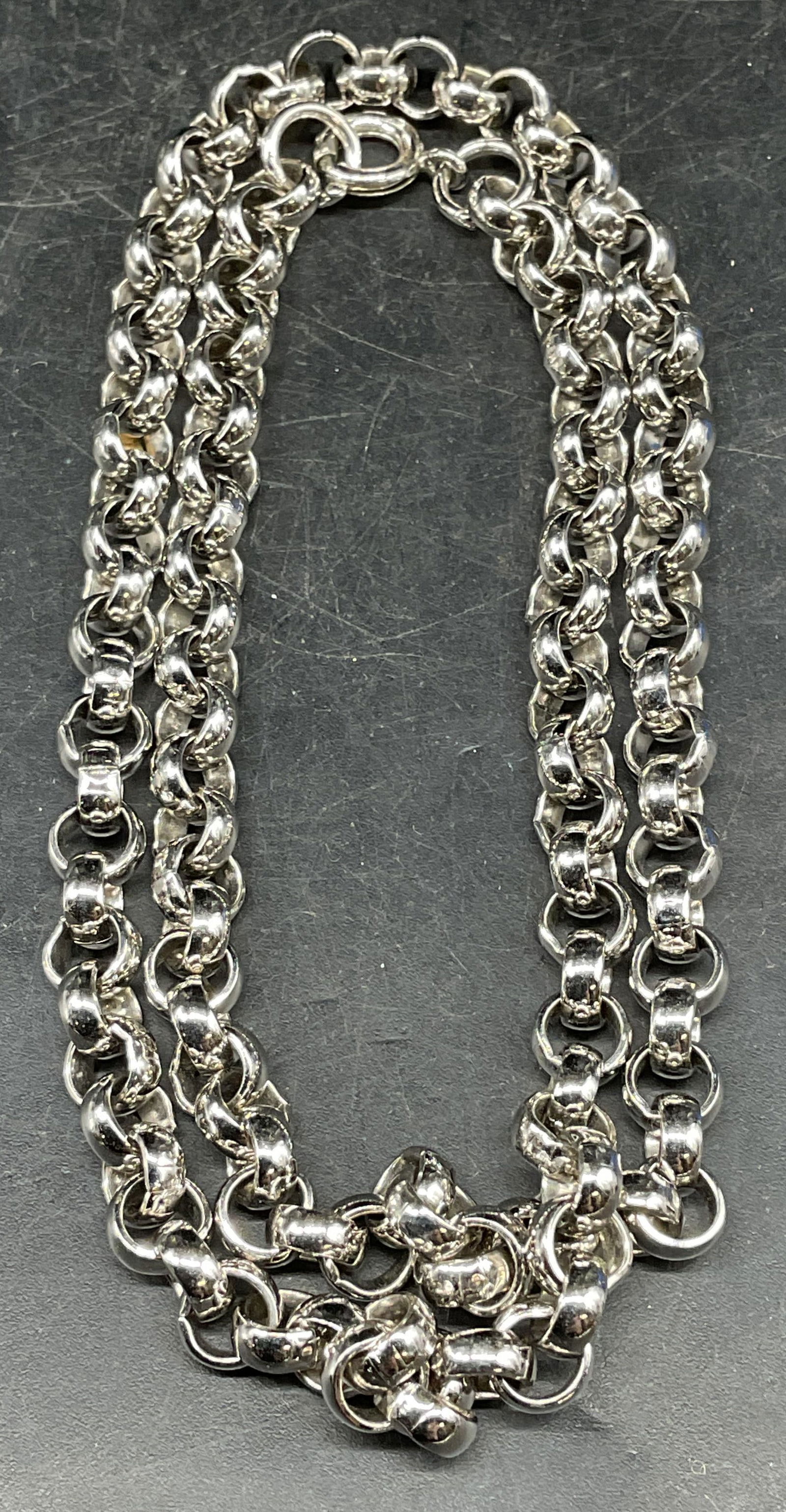 Vintage Silver Tone Chunky Chain Necklace (1 of 6)
