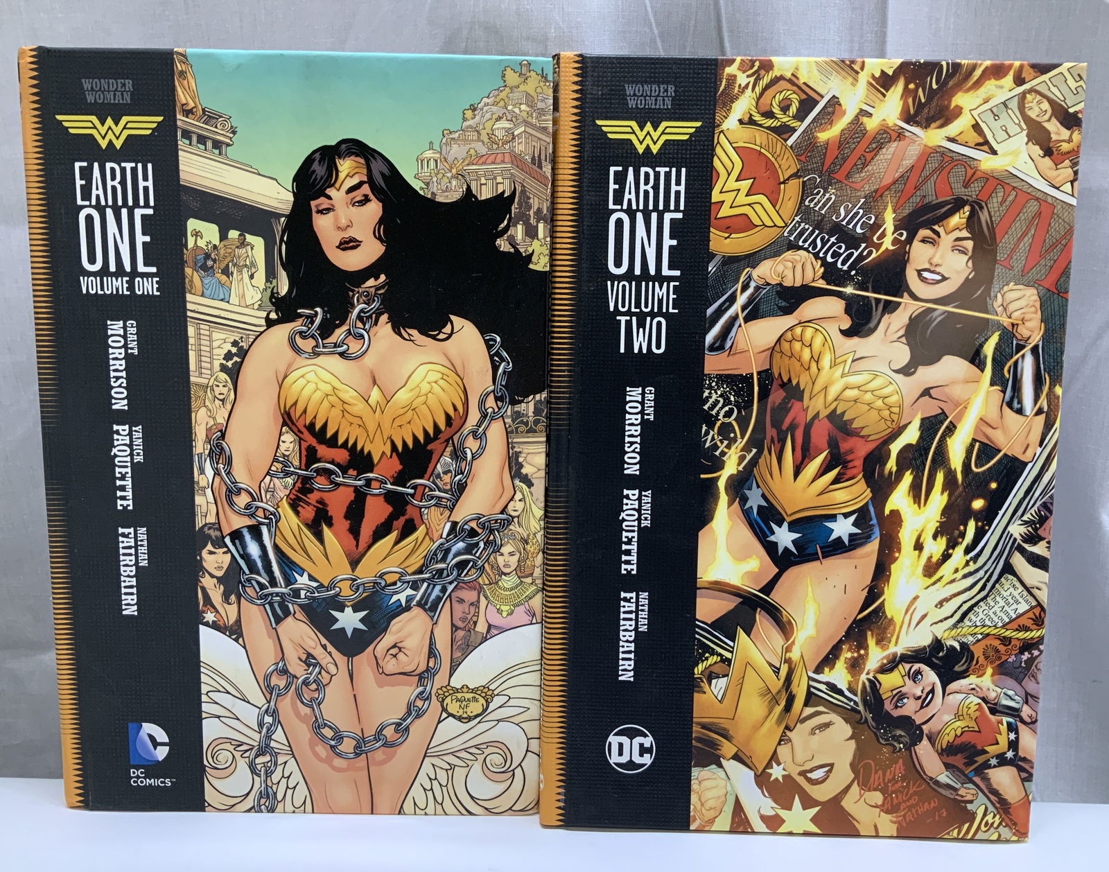 Earth One Vol #1,2 Illustr Bk 2018 & 2016 MORRISON: Earth One. Volume One & Volume Two. Written by Grant Morrison. Art by Yanick Paquette. Wonder Woman created by William Moulton Martson. Published by DC Comics 2018 & 2016. First Printing. Books featur