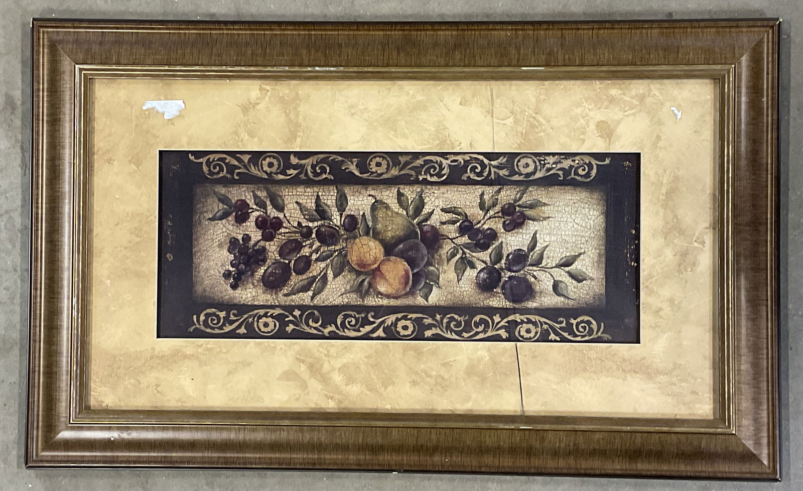 Framed Fruit Still Life Lithograph 30in (1 of 6)