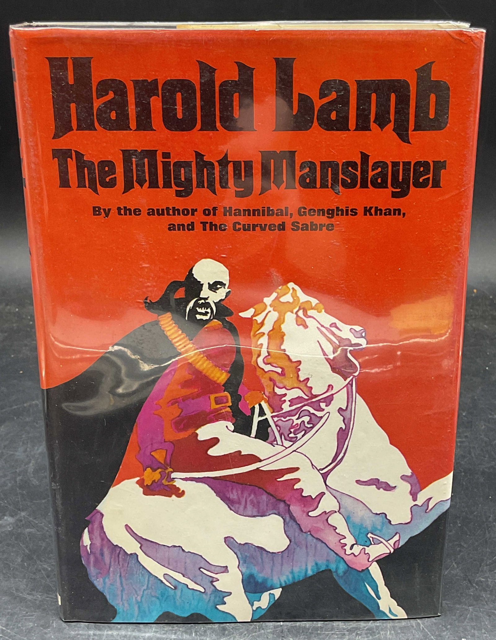 Lamb The Mighty Manslayer 1st Ed 1969: Hardcover first edition The Mighty Manslayer by Harold Lamb. Doubleday, 1969. Measures approx. 8.5 x 5.75 inches. Some wear to cover, pages, and binding consistent with exposure. Book, vintage book, f