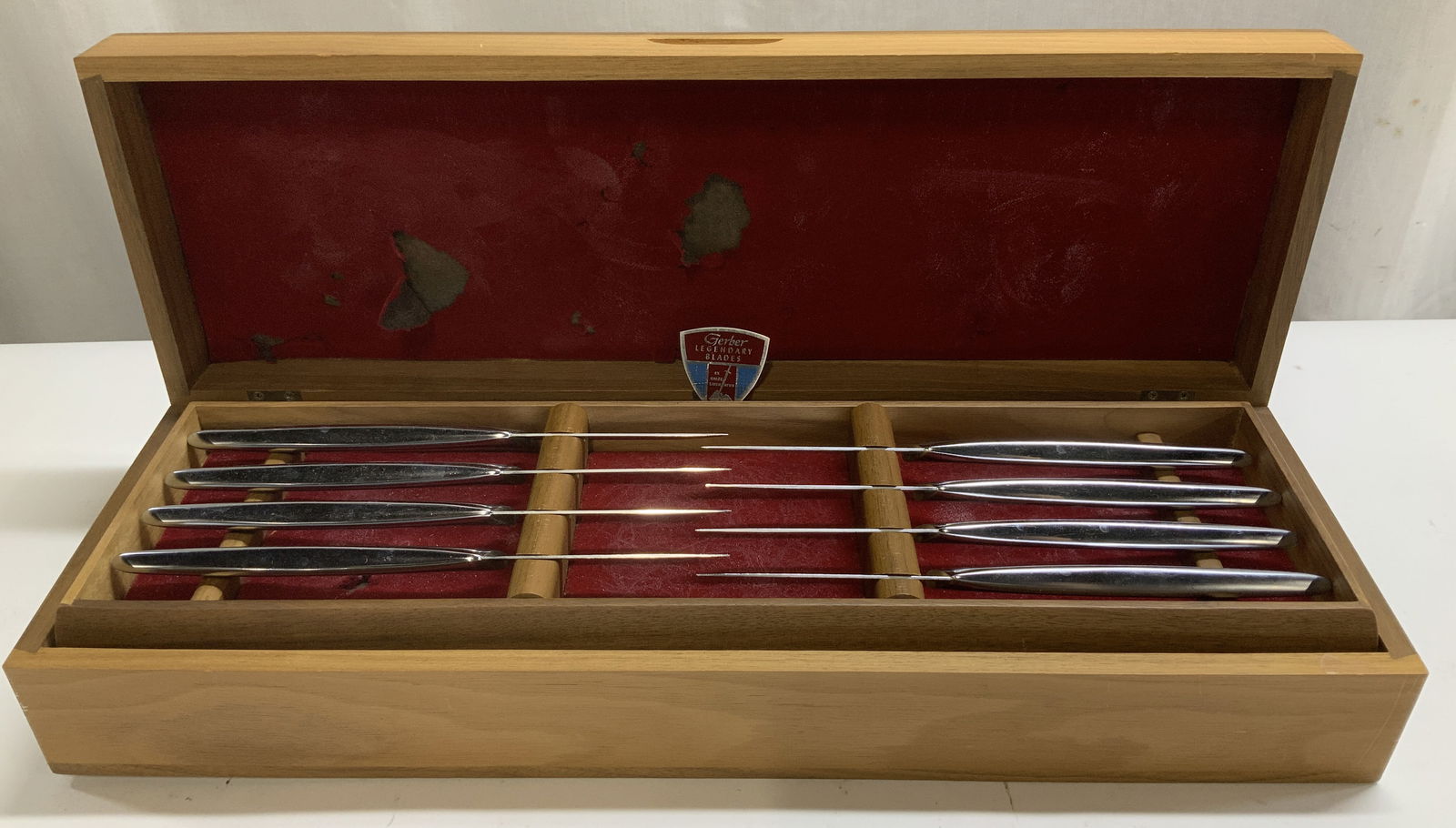 Lot 8 Gerber Miming Knives & Wooden Box (1 of 8)