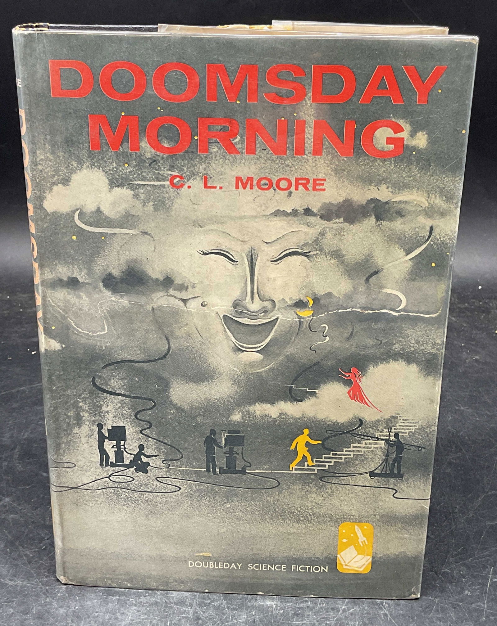Moore Doomsday Morning 1st Ed 1957: Hardcover first edition Doomsday Morning by C L Moore. Doubleday, 1957. Measures approx. 8.5 x 5.75 inches. Some wear to cover, pages, and binding consistent with exposure. Book, vintage book, first e