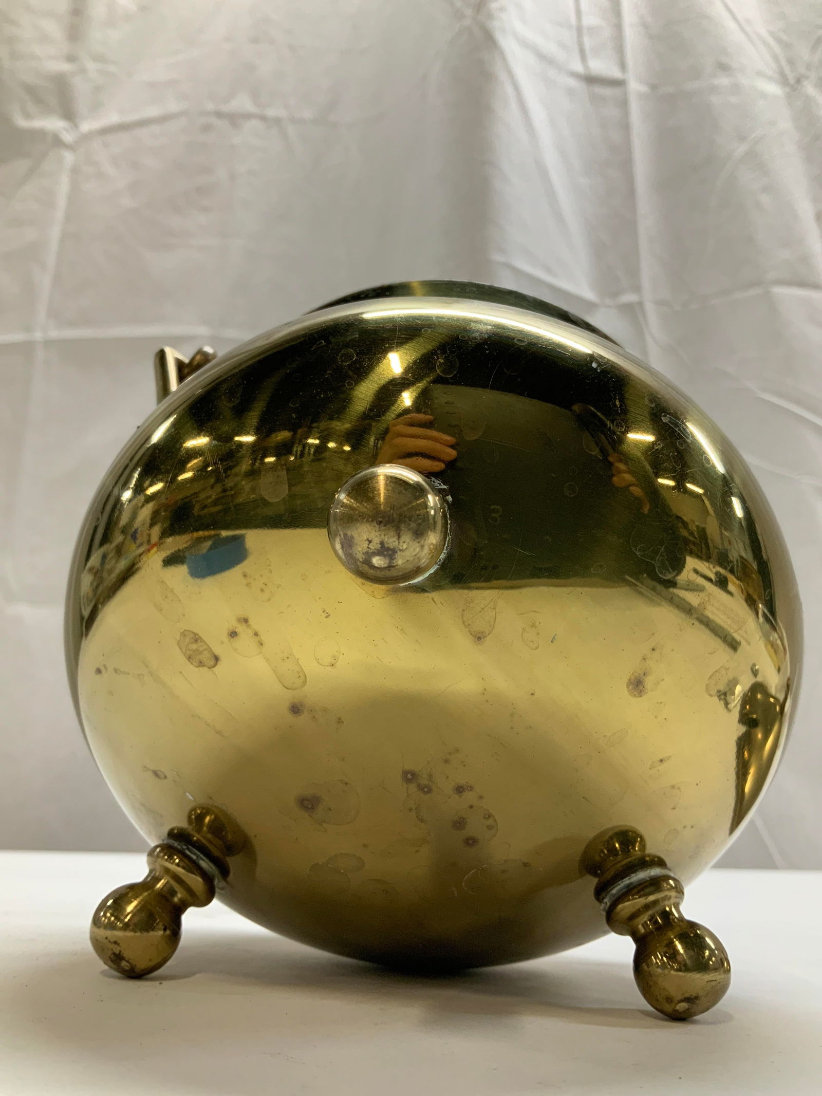 Vtg Solid Brass Smudge Pot W Lid - 6