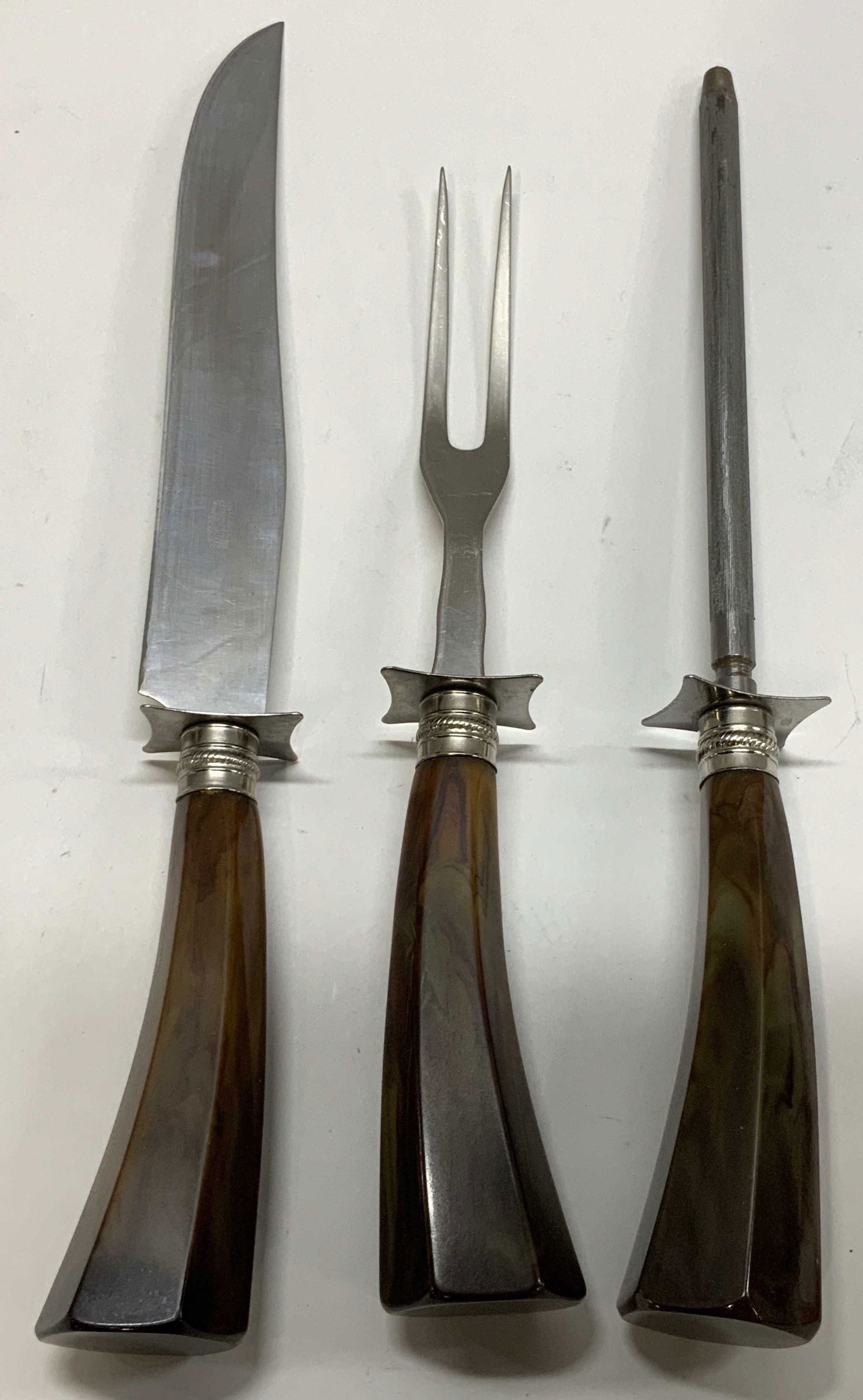 Set 3 Vtg Stainless Steel Carving Set (1 of 6)