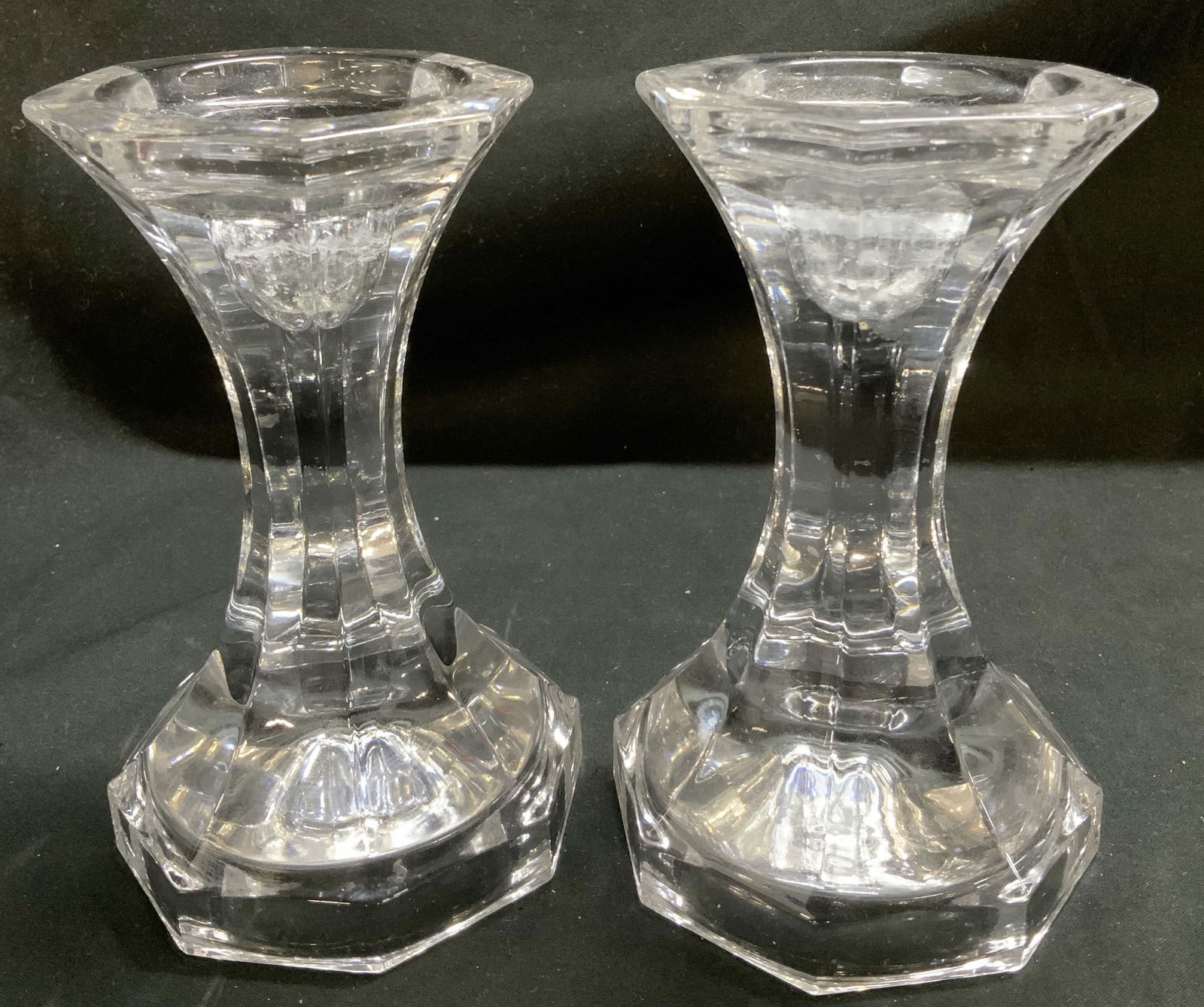 Pair Vtg Crystal Candlestick Holders (1 of 6)
