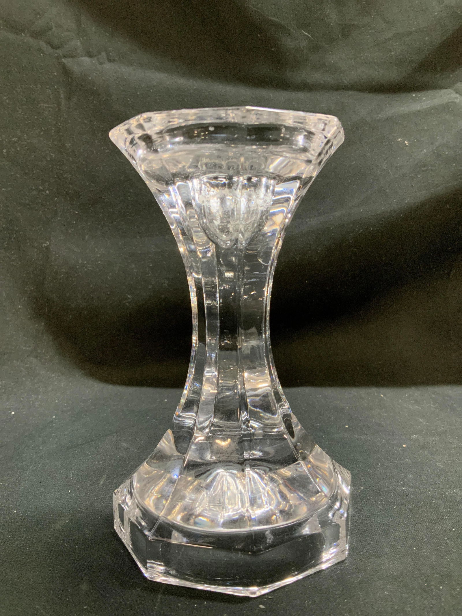 Pair Vtg Crystal Candlestick Holders - 2