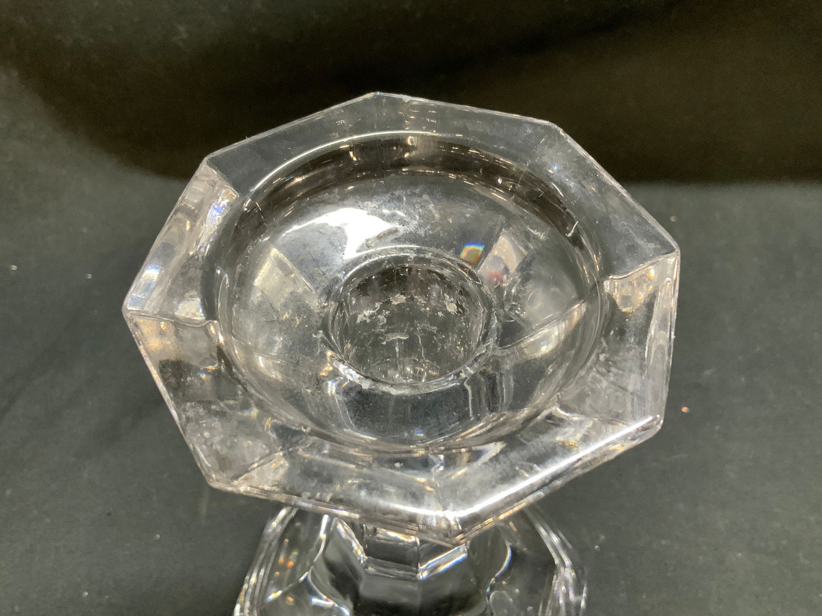 Pair Vtg Crystal Candlestick Holders - 5