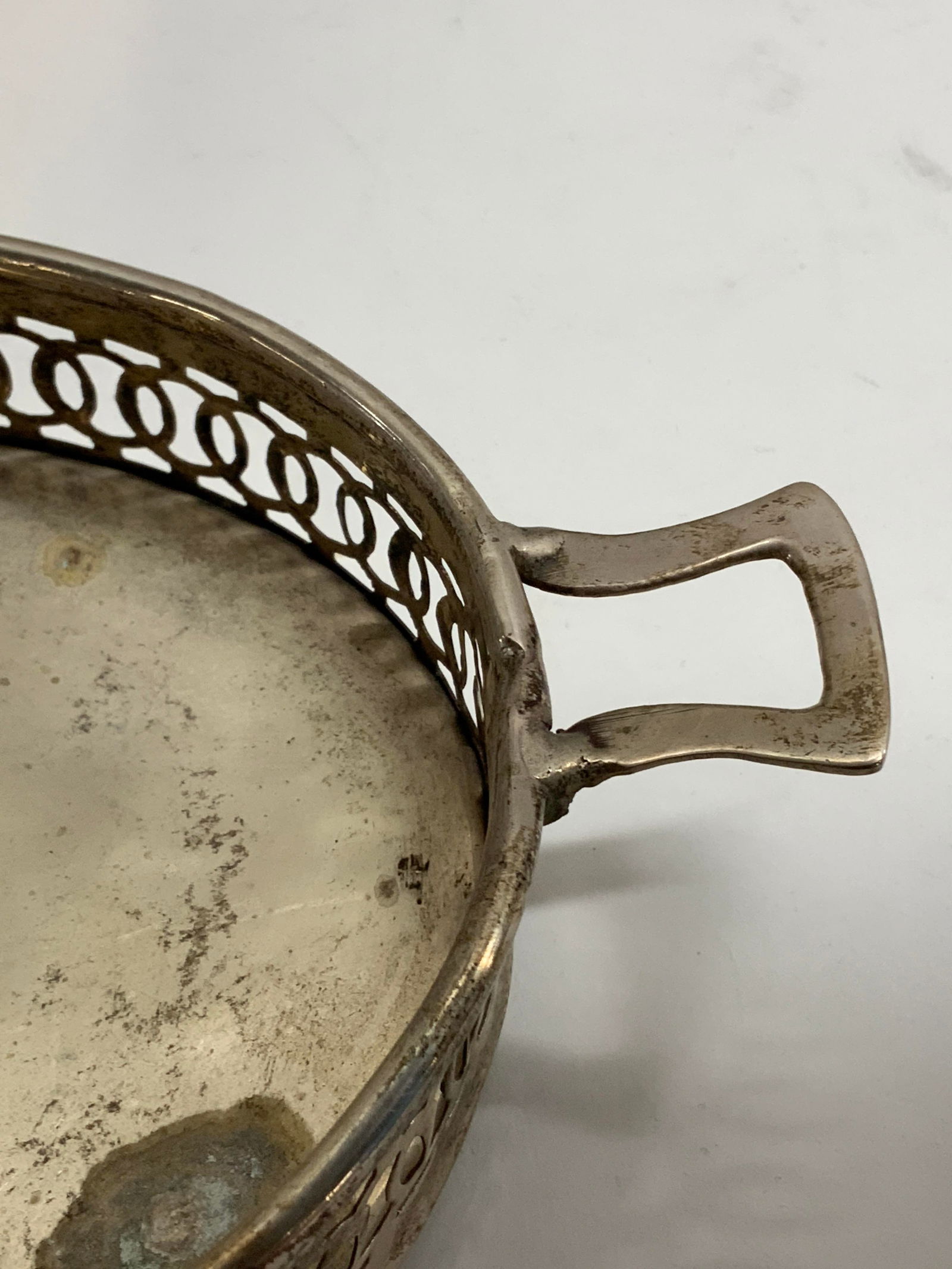 Vtg Silver Plated Oval Serving Tray - 5