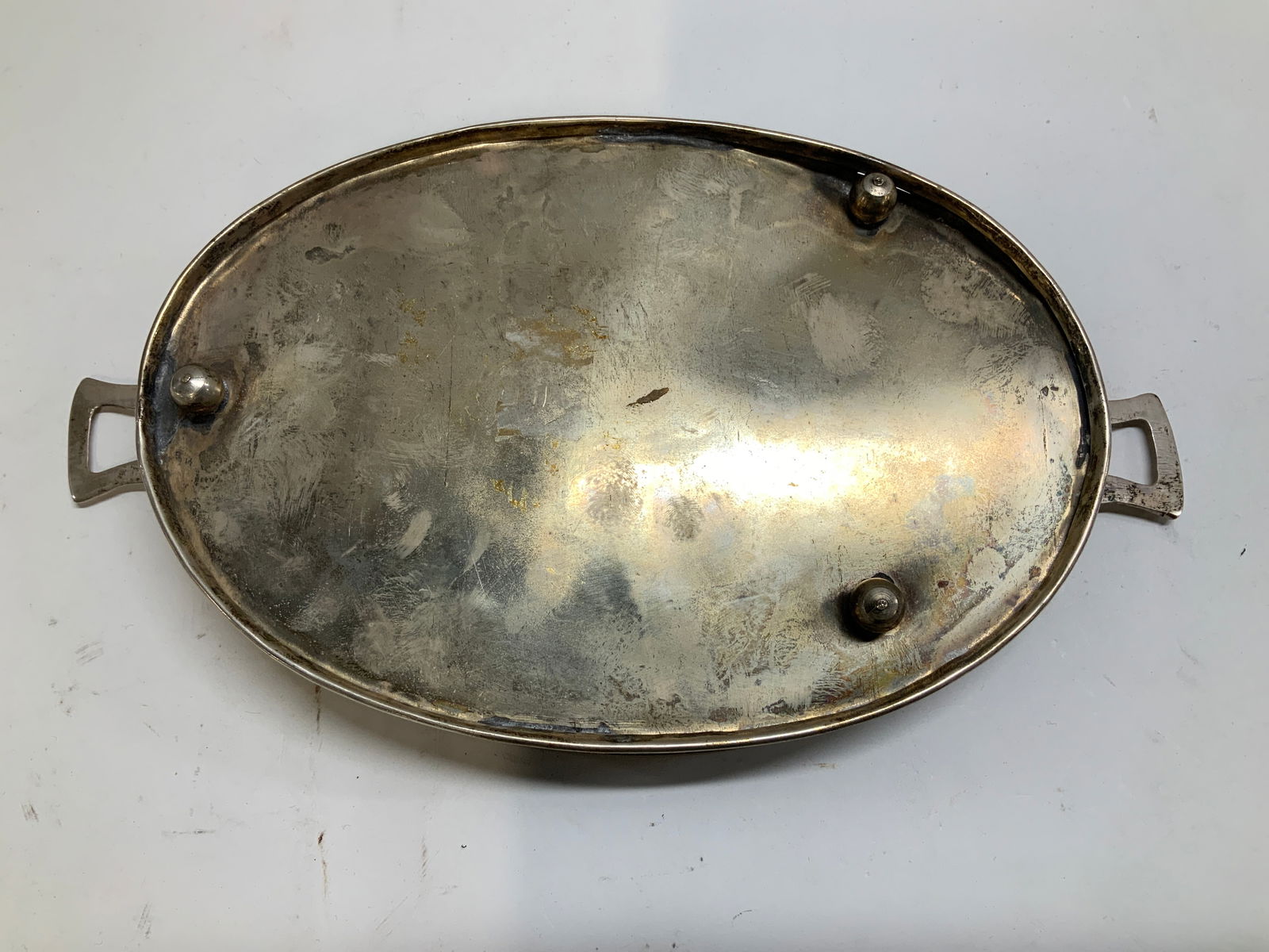 Vtg Silver Plated Oval Serving Tray - 6