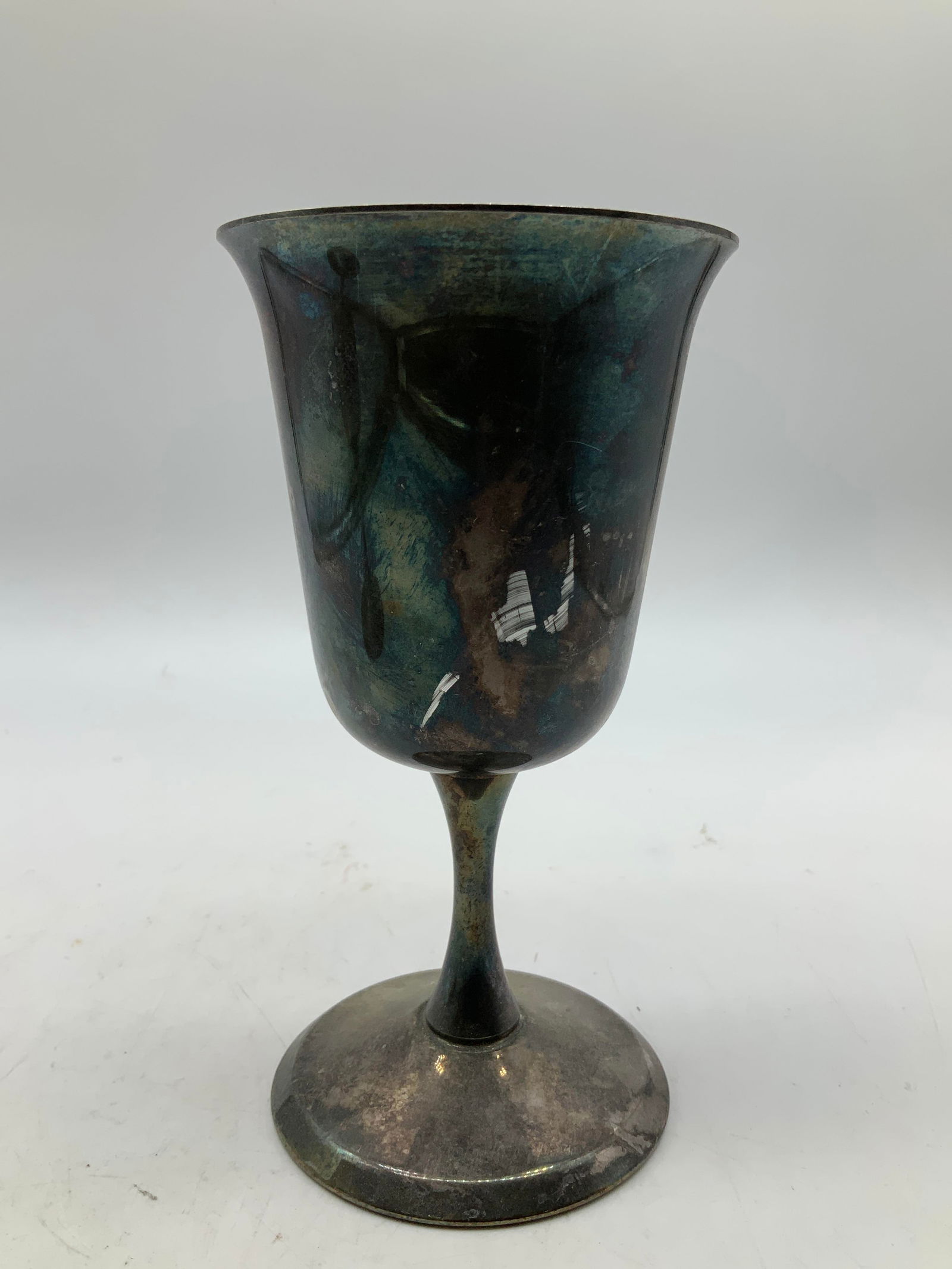 Pair Vtg Commonwealth Silver Plated Goblets - 2