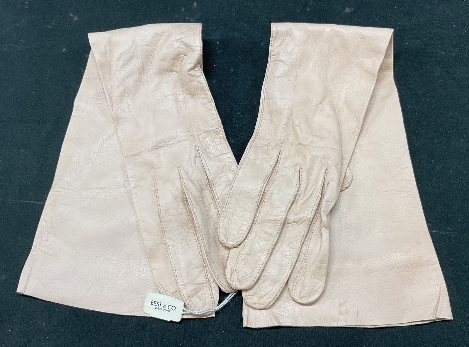 Vintage French Pink Suede Opera Gloves, Best&Co NY (1 of 6)