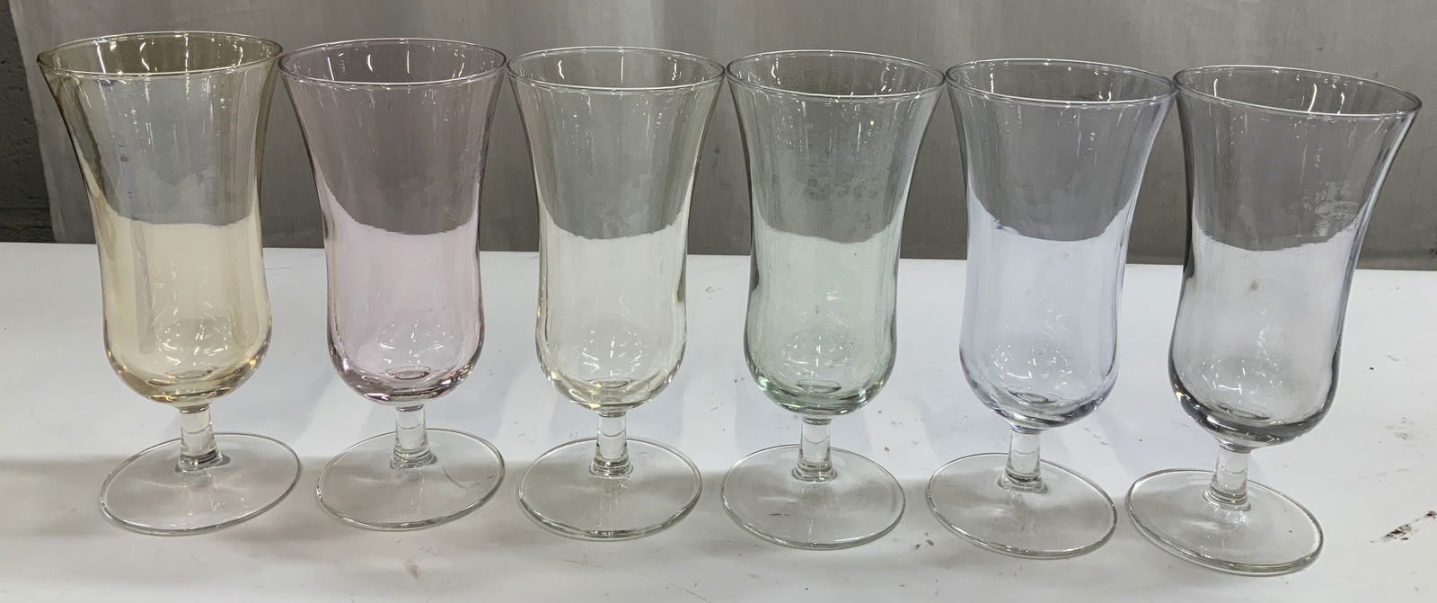Lot 6 Assorted Colored Glass Stemware FRANCE (1 of 7)