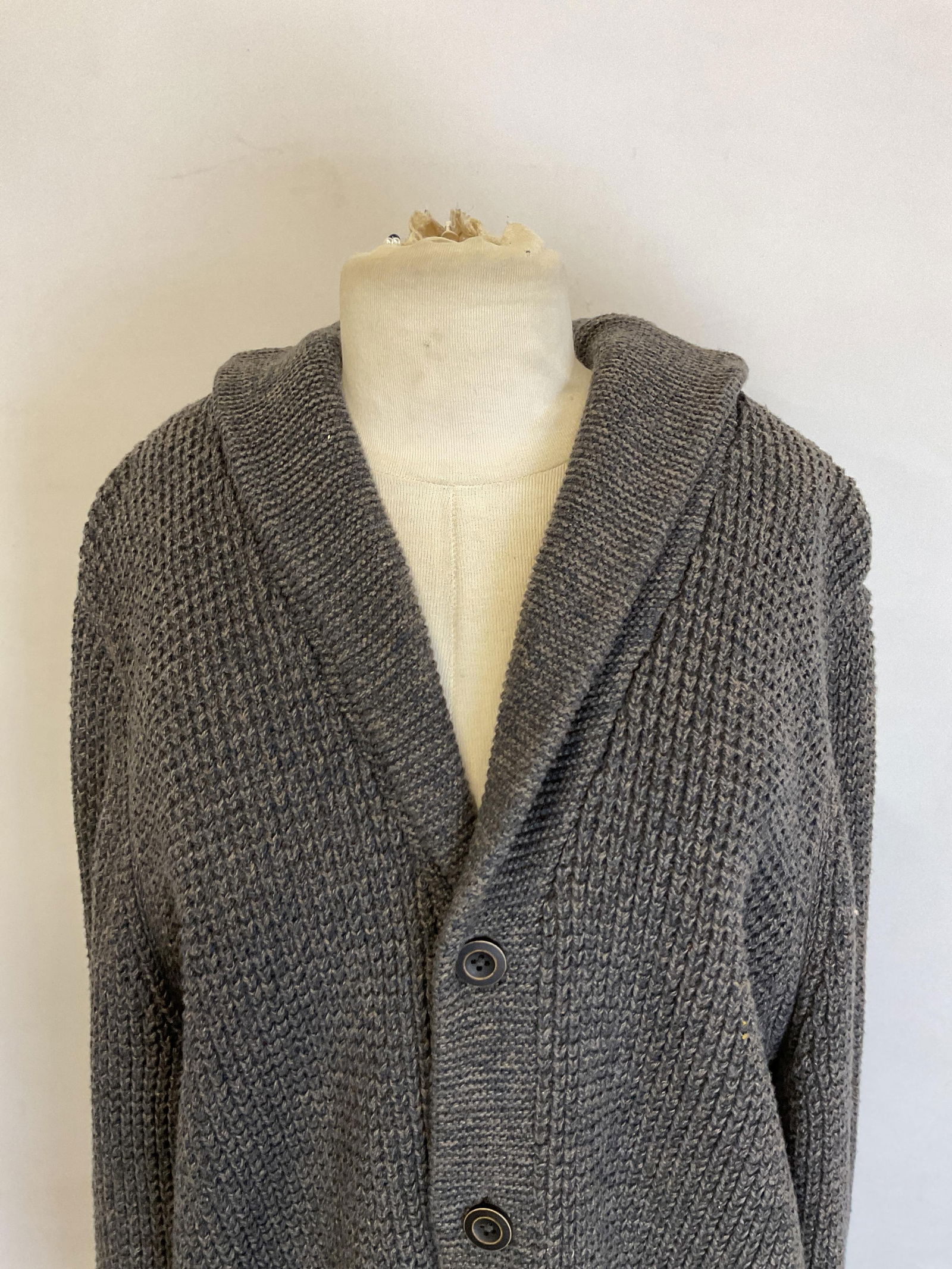 L.L. Bean Grey Buttoned Sweater Cardigan - 4
