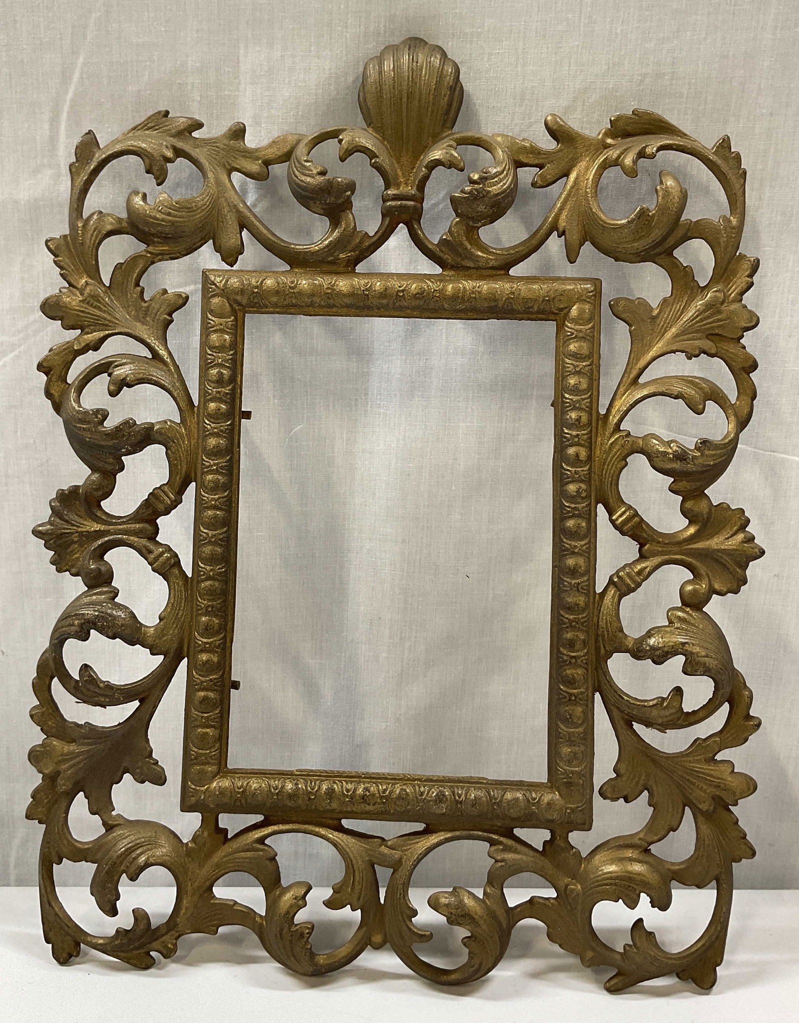 Antq Rococo Style Ornate Brass Frame (1 of 7)