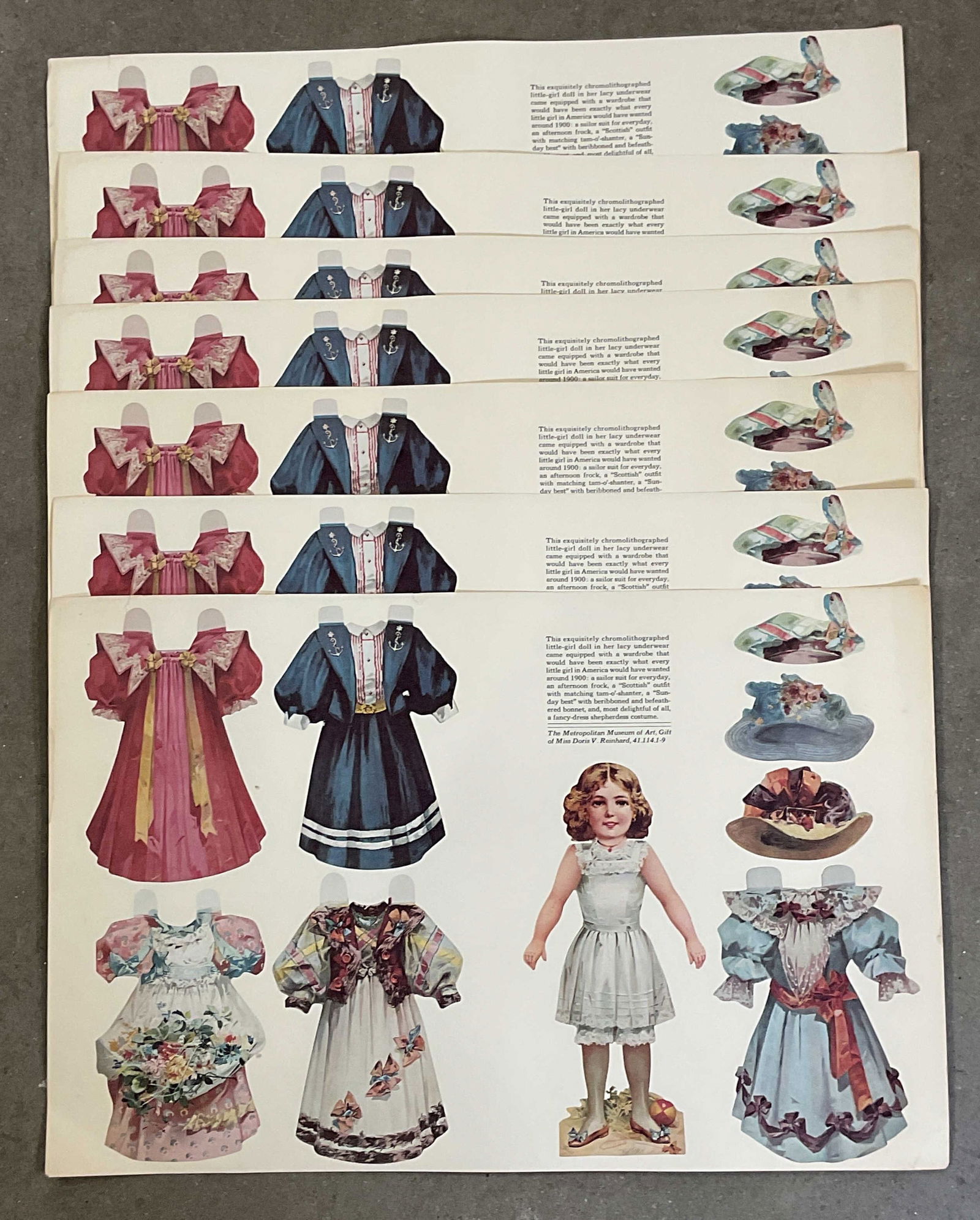 Lot 8 MMA Paper Doll Chromolithographs (1 of 6)