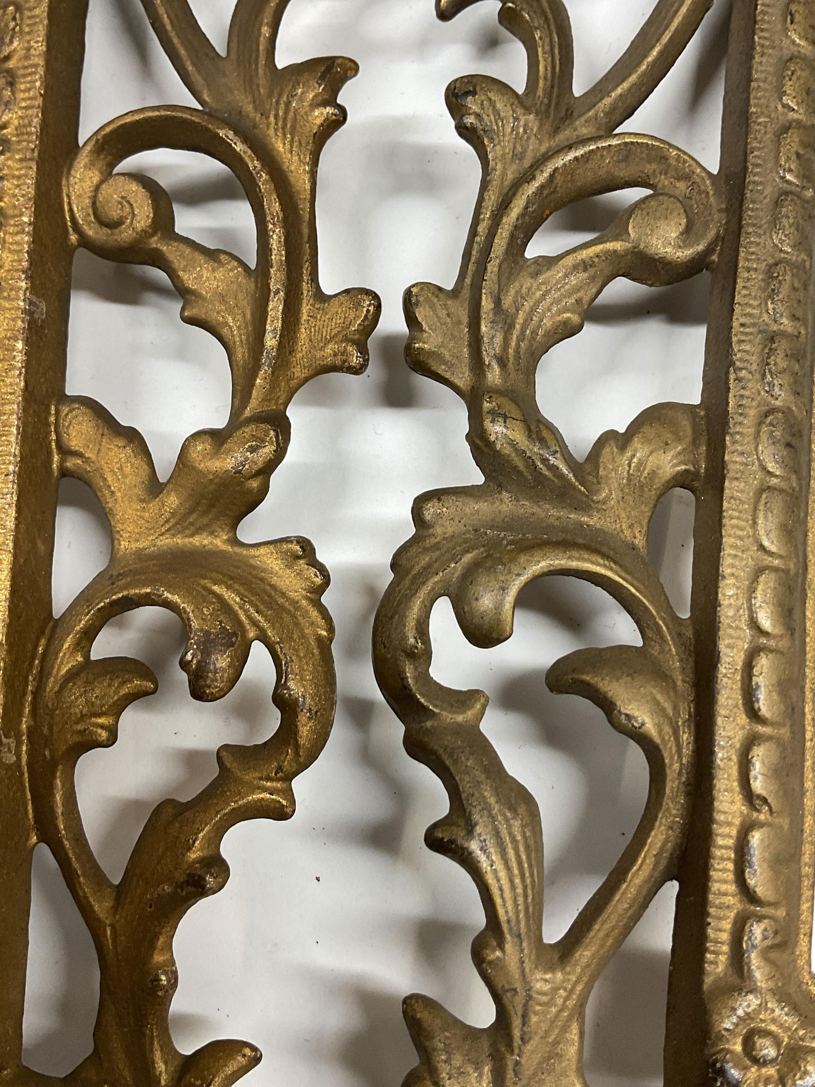 Pair Antq Rococo Style Ornate Brass Frames - 10