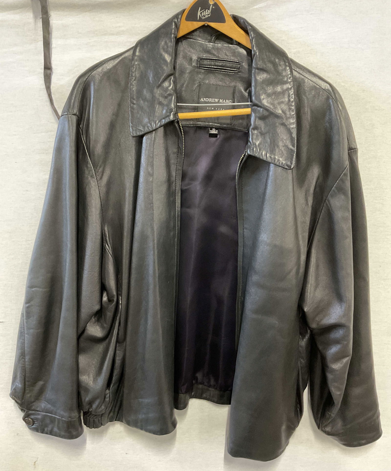 Andrew Marc Black Leather Jacket Korea (1 of 11)